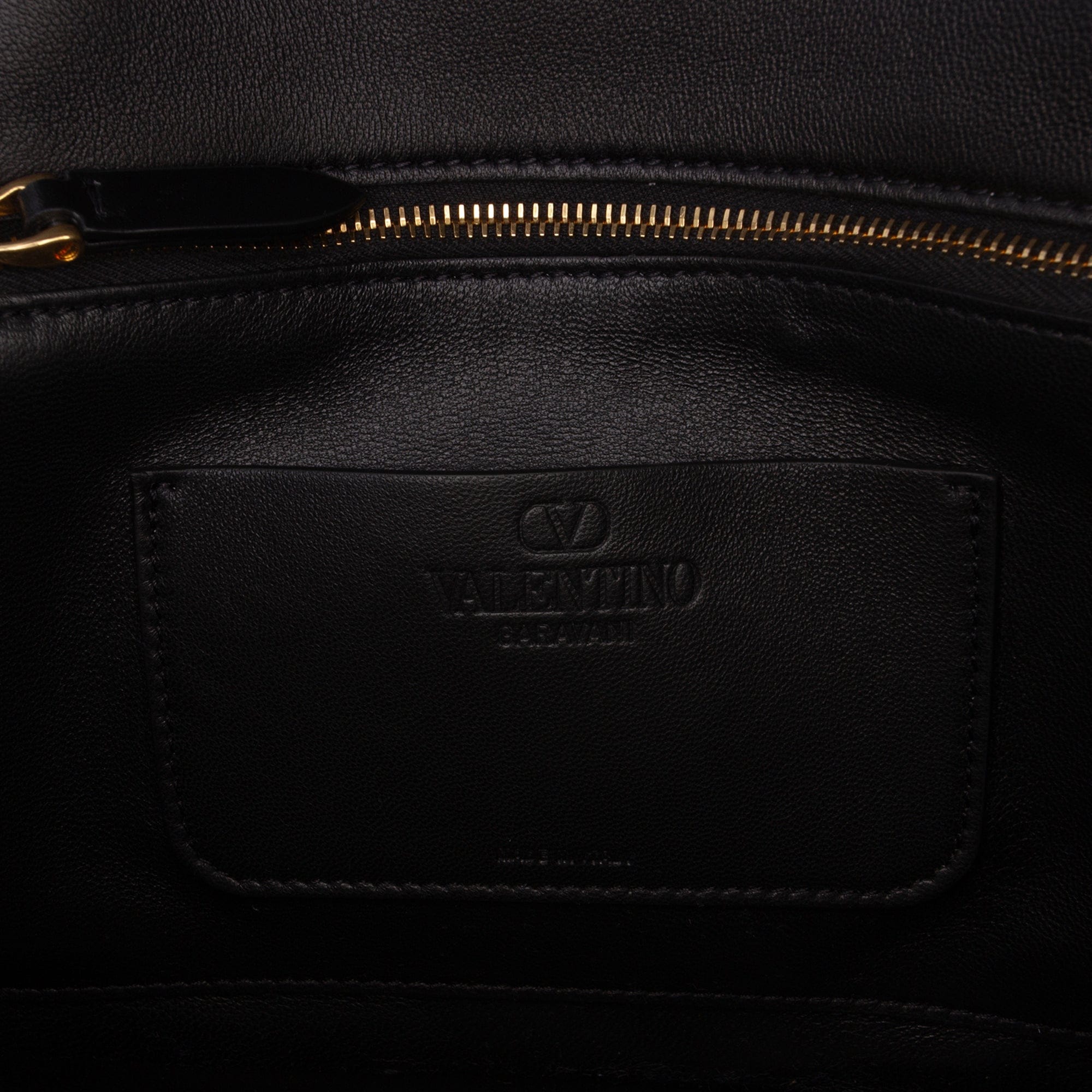 Valentino Small Shiny Calfskin VLogo Vain Crossbody