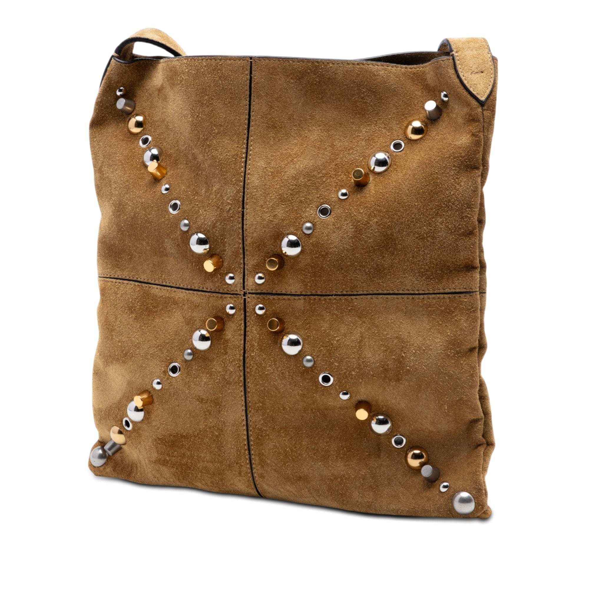 Valentino Suede Studded Nellcote Fringe Crossbody