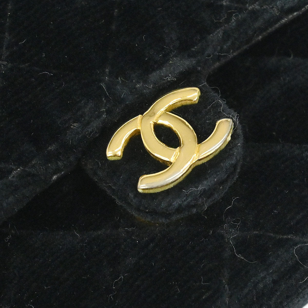 Chanel 1989 - 1991 Black Velvet Micro Classic Flap Shoulder Bag Pochette