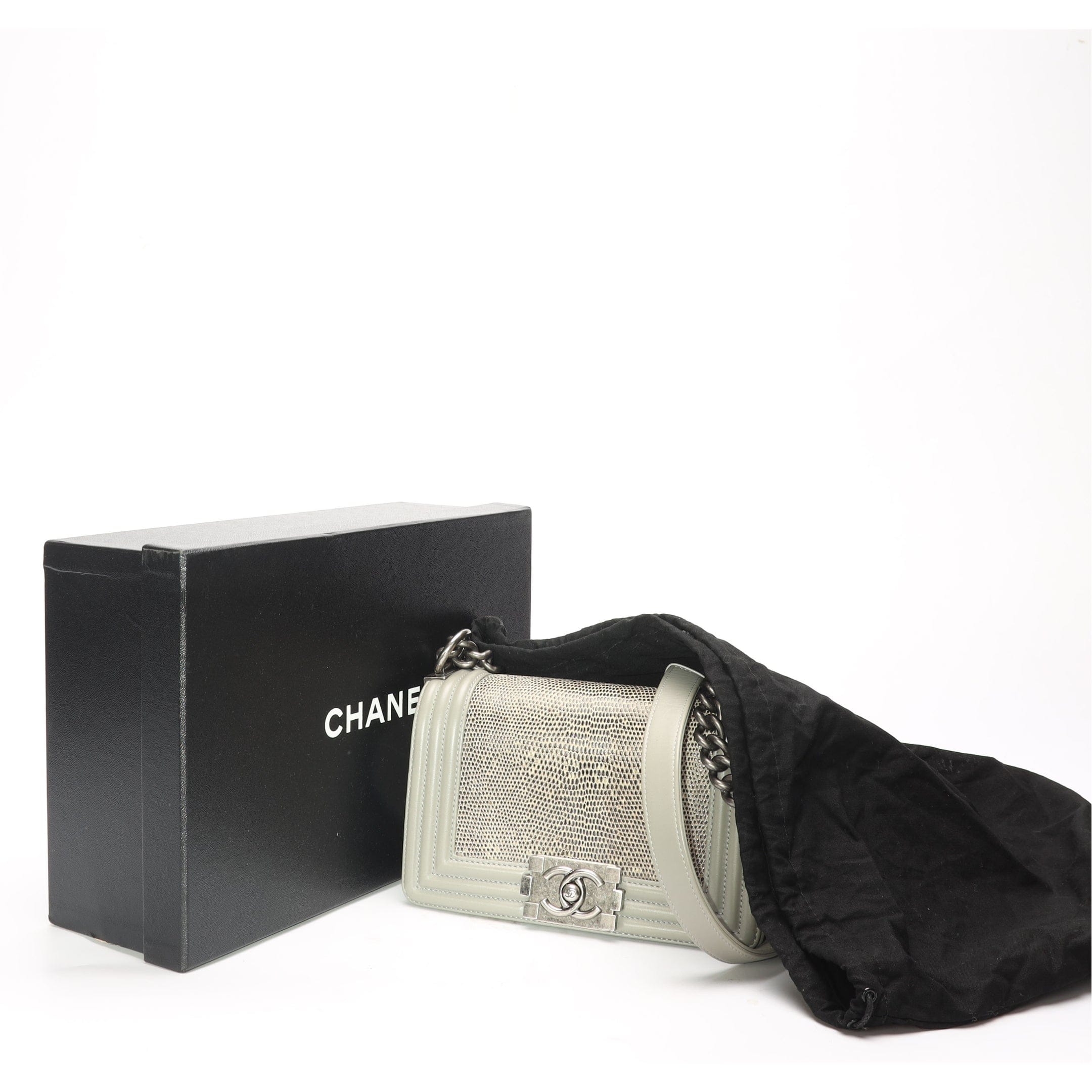Chanel Boy Grey Flap Crossbody Bag