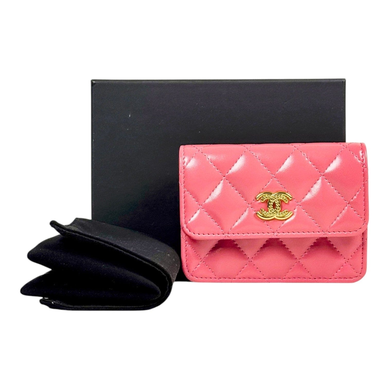 Chanel Pink Cardholder With Crossbody Chain Bag