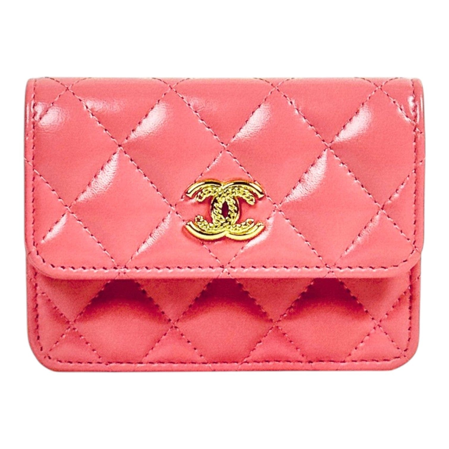 Chanel Pink Cardholder With Crossbody Chain Bag