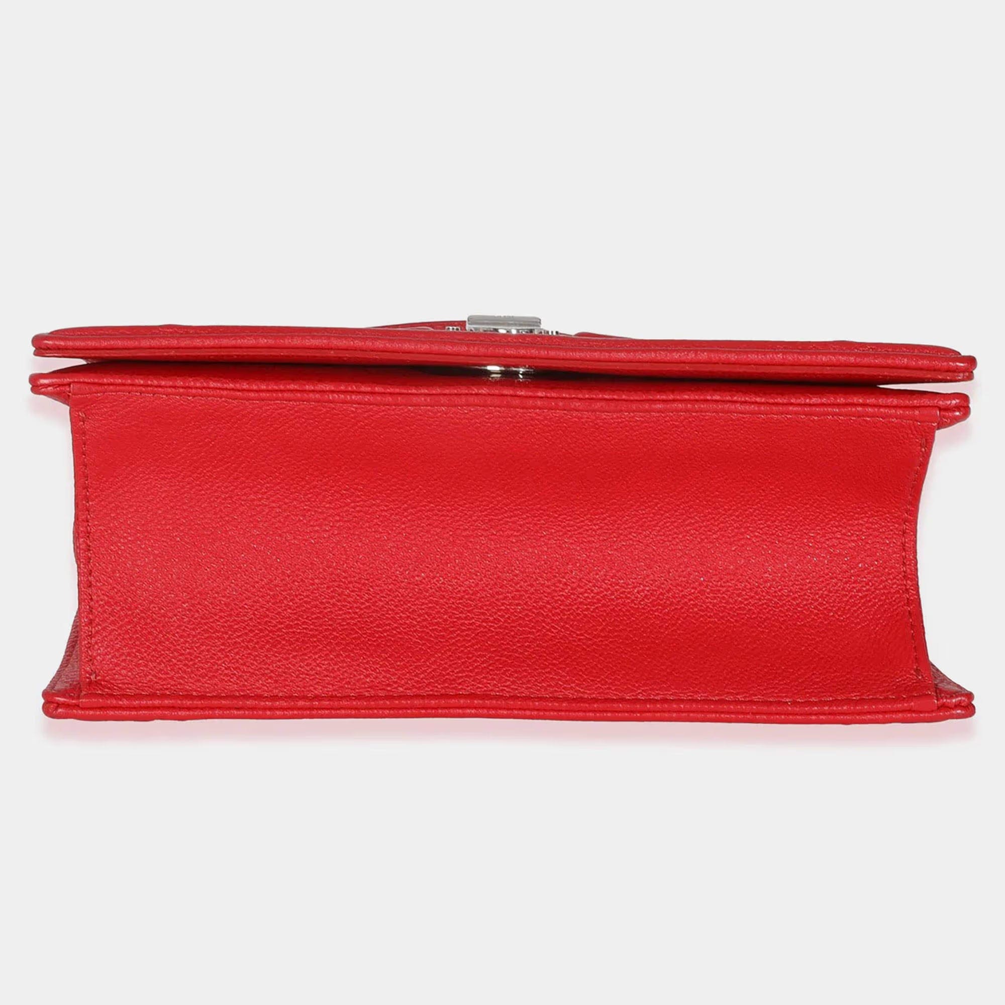Dior Medium Red Leather Diorama Shoulder Bag