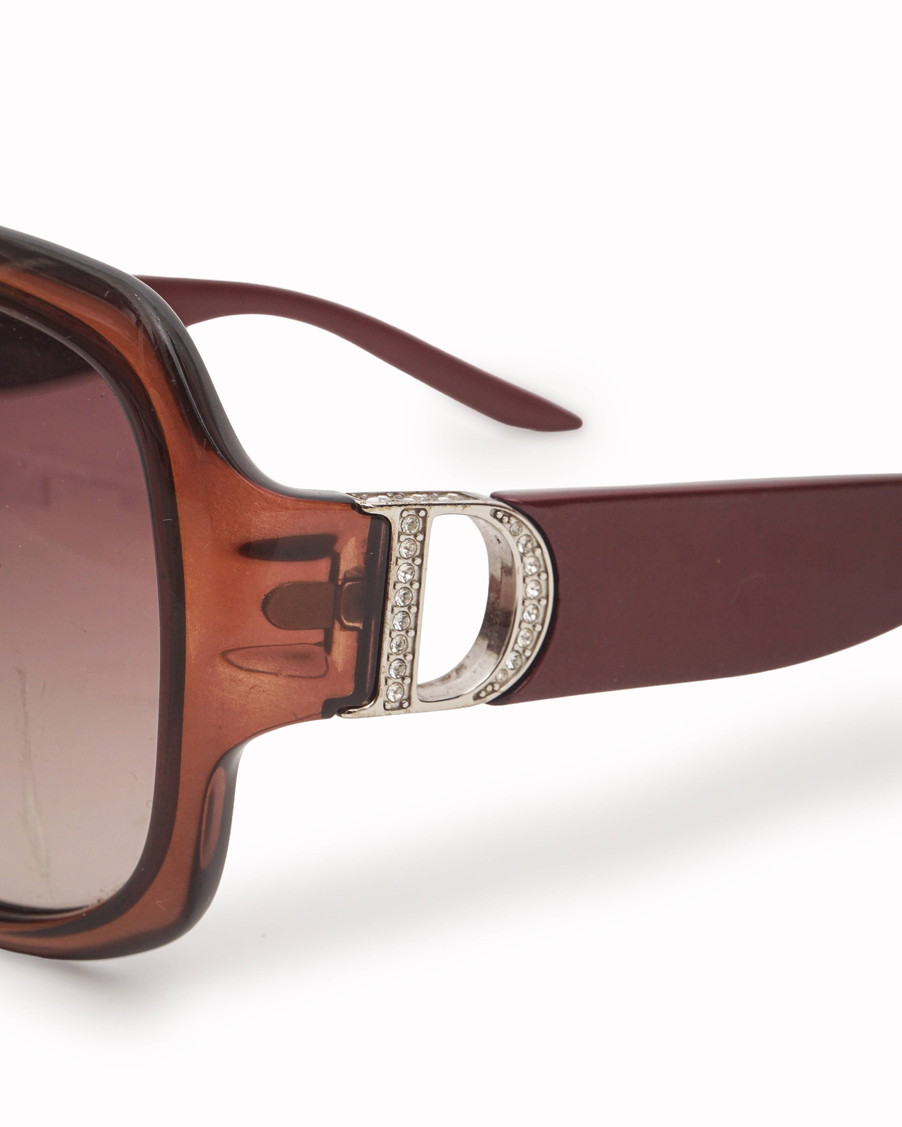 Dior Christian Dior Oversized Burgundy Acetate Sunglasses