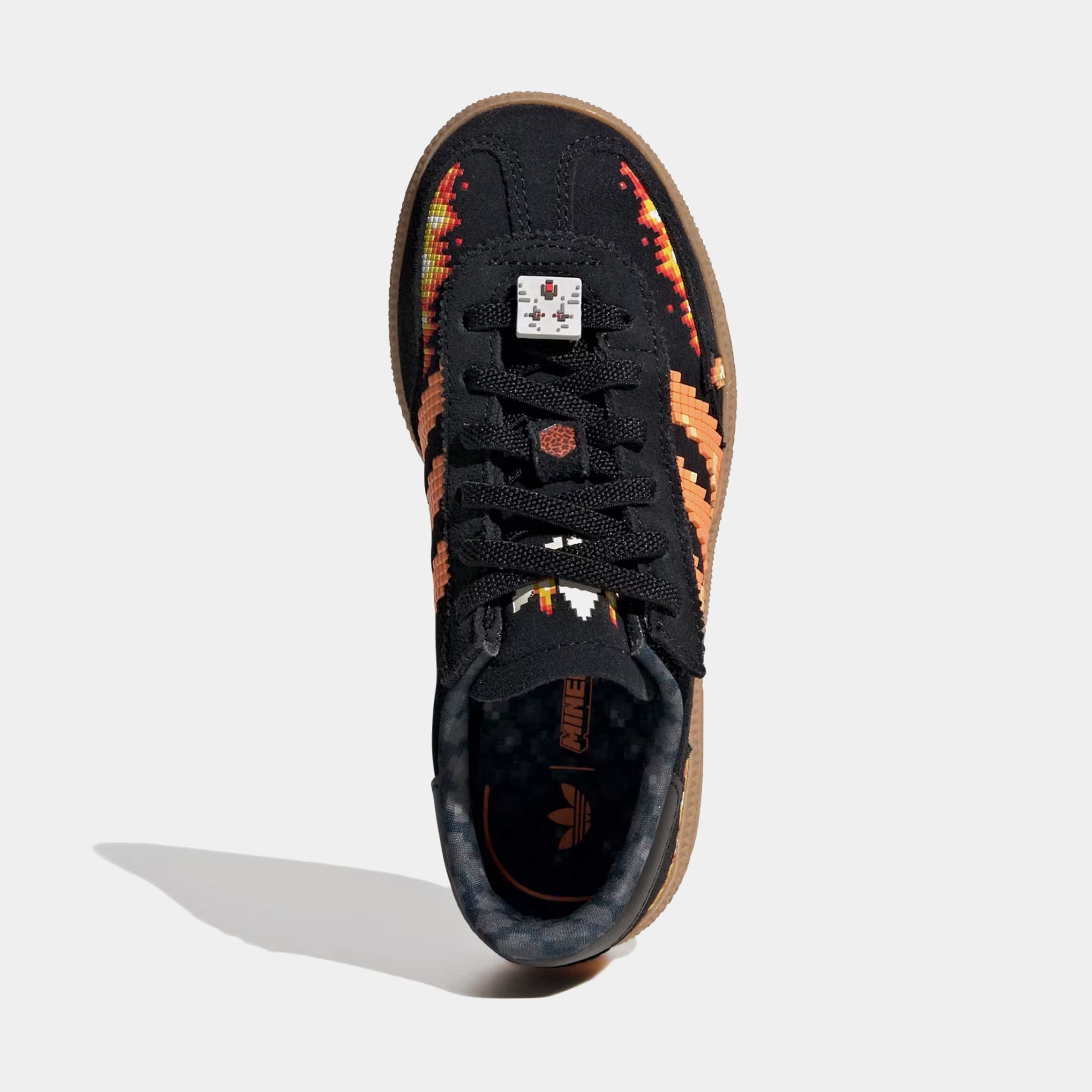 adidas Minecraft Handball Spezial Comfort Closure Elastic Lace Preschool Lifestyle Shoes (Core Black/Pure Orange/Cloud White)