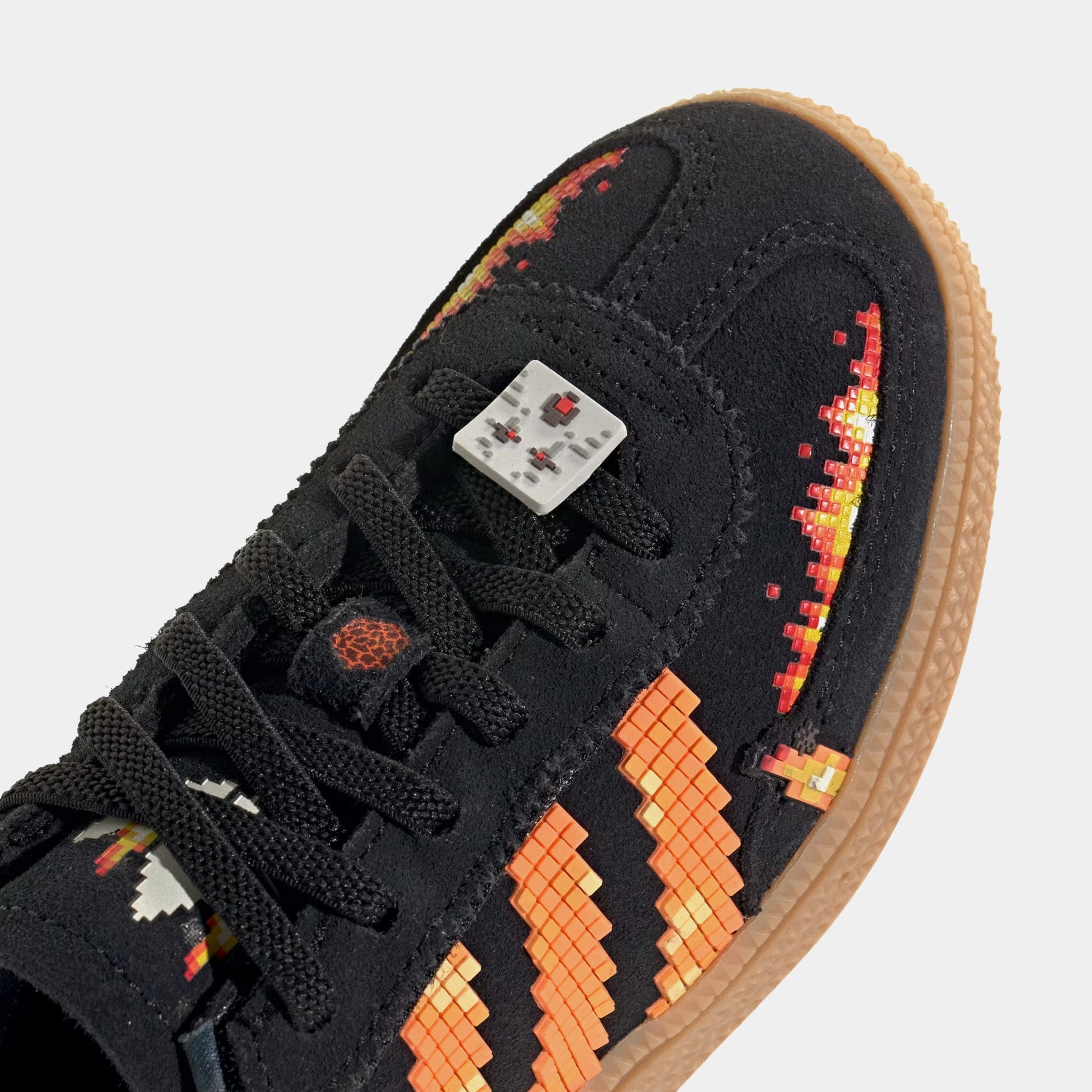 adidas Minecraft Handball Spezial Comfort Closure Elastic Lace Preschool Lifestyle Shoes (Core Black/Pure Orange/Cloud White)