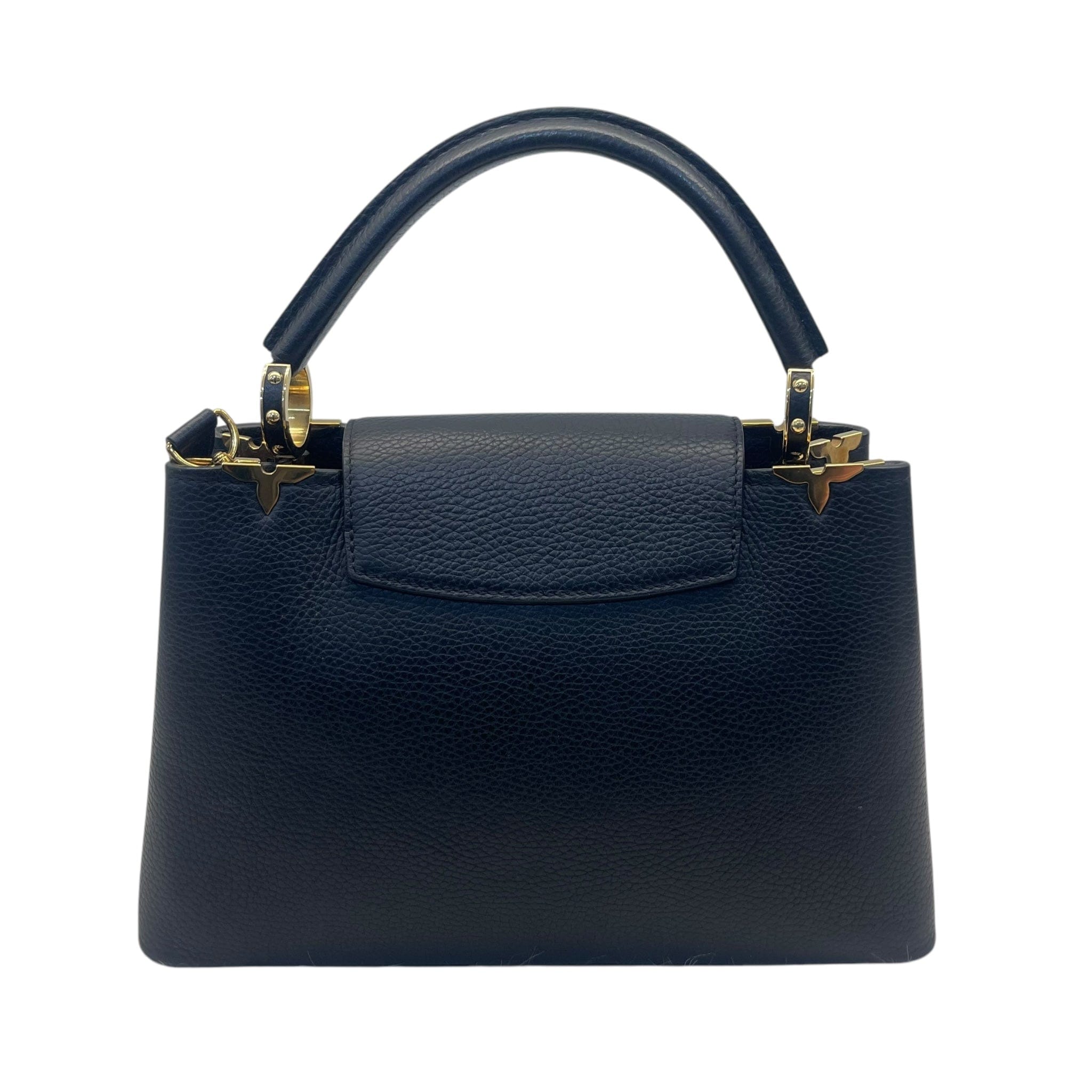 Louis Vuitton Capucines MM Black Leather Tote Bag