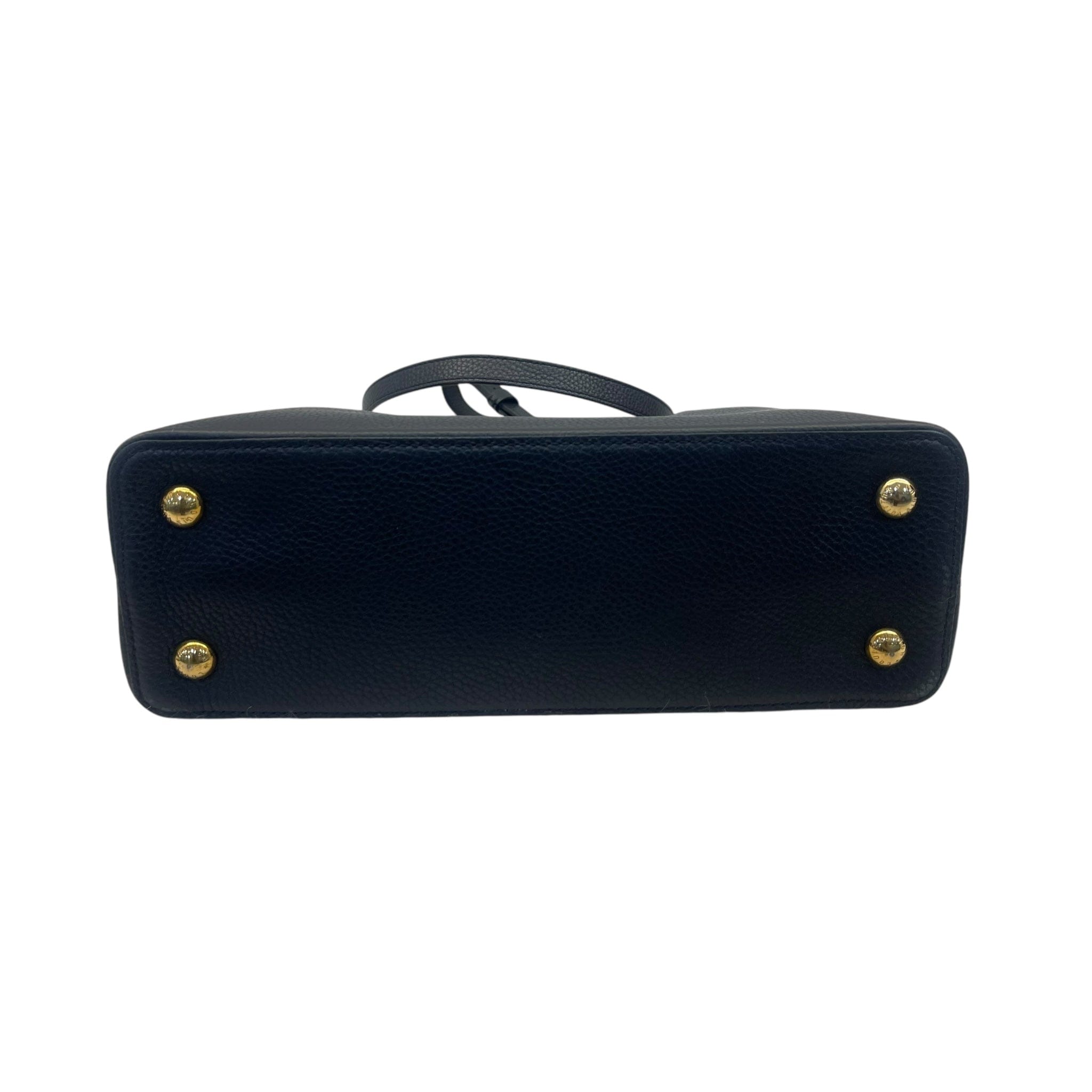 Louis Vuitton Capucines MM Black Leather Tote Bag