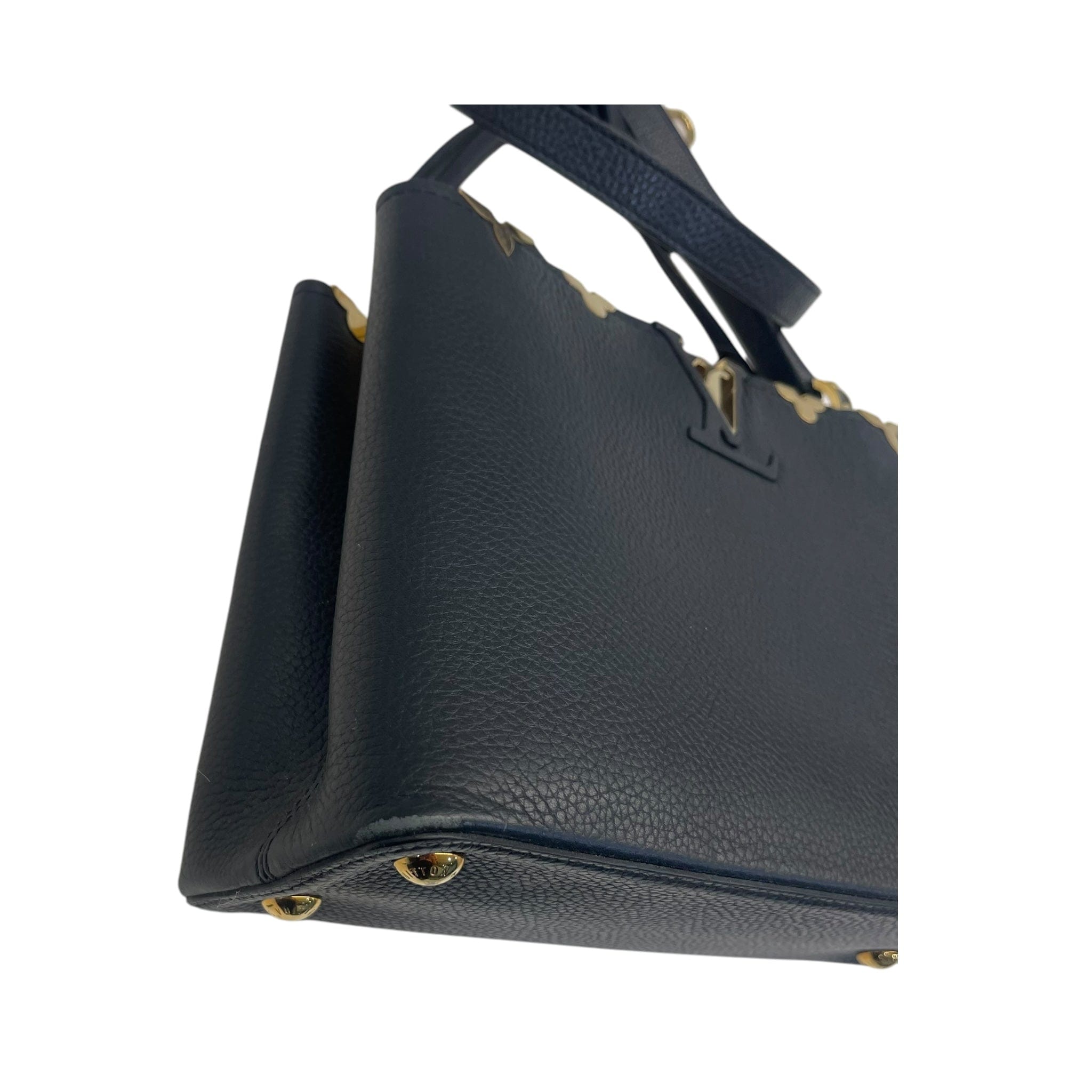 Louis Vuitton Capucines MM Black Leather Tote Bag