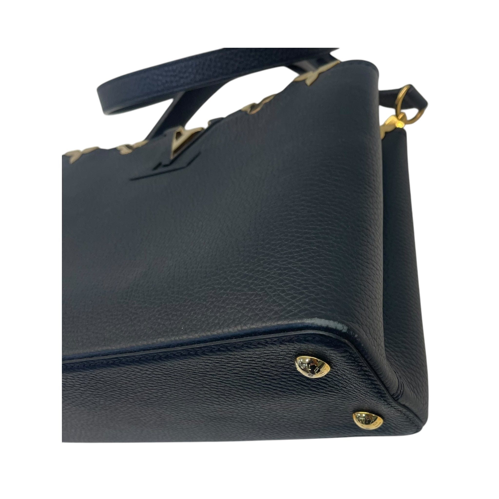 Louis Vuitton Capucines MM Black Leather Tote Bag