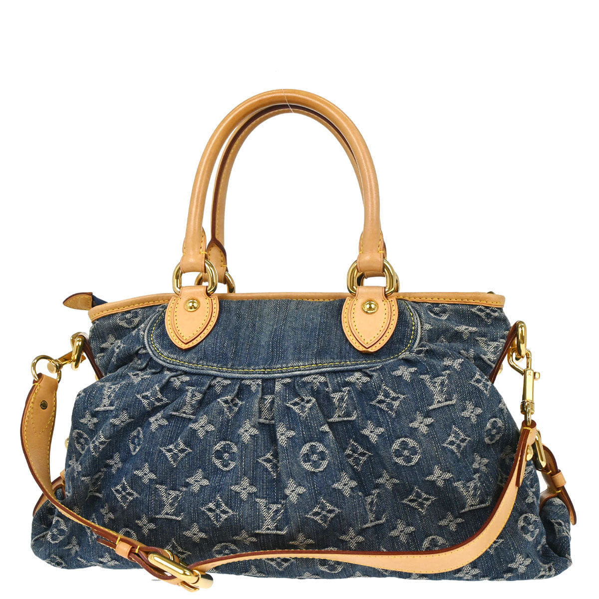 Louis Vuitton 2007 Monogram Denim Neo Cabby MM 2way Shoulder Tote Handbag M95349
