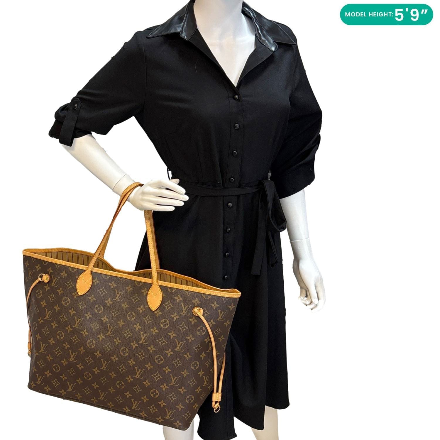 LOUIS VUITTON Neverfull GM Monogram Canvas Tote Bag Brown