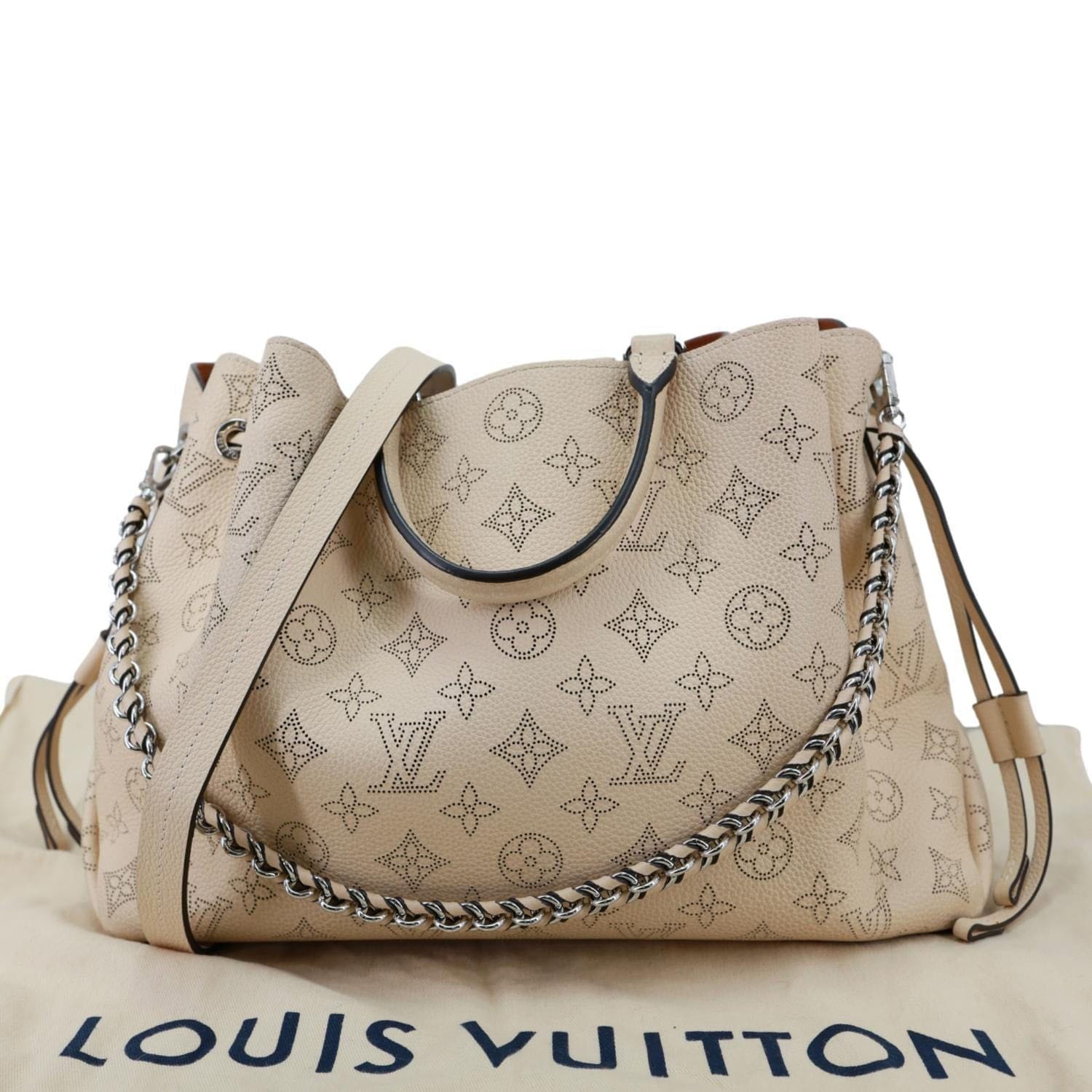 LOUIS VUITTON Bella Mahina Leather Tote Bag Beige