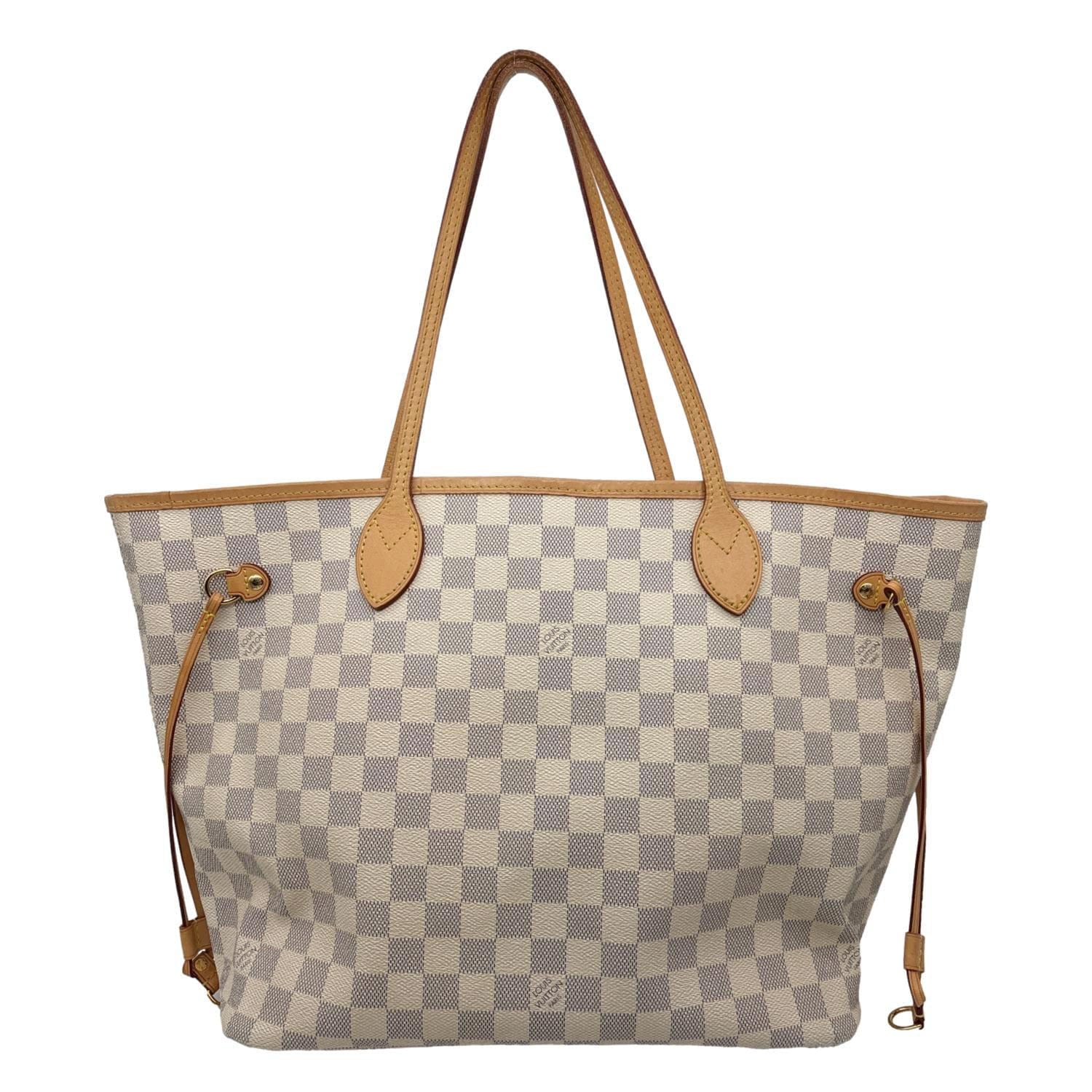 LOUIS VUITTON Neverfull MM Damier Azur Tote Bag White