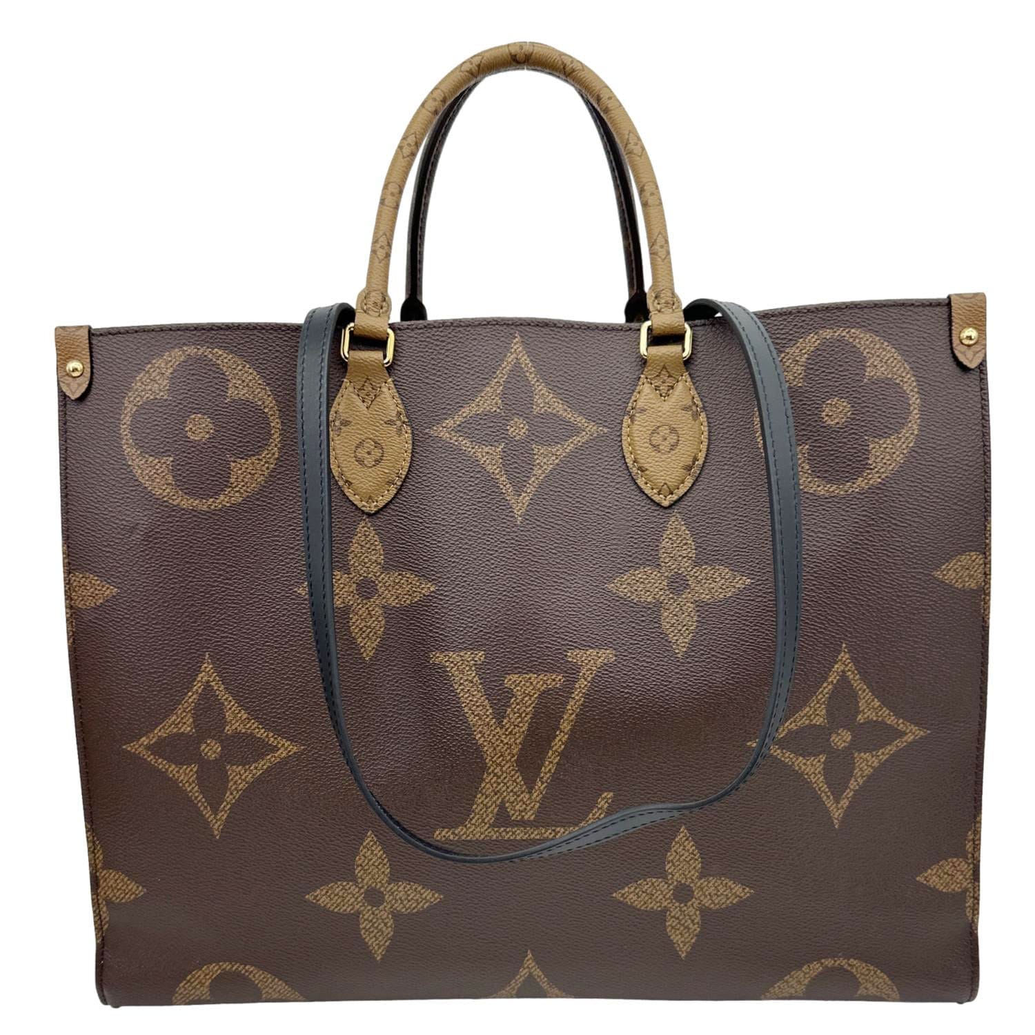 LOUIS VUITTON Onthego GM Giant Monogram Reverse Canvas Tote Bag Brown