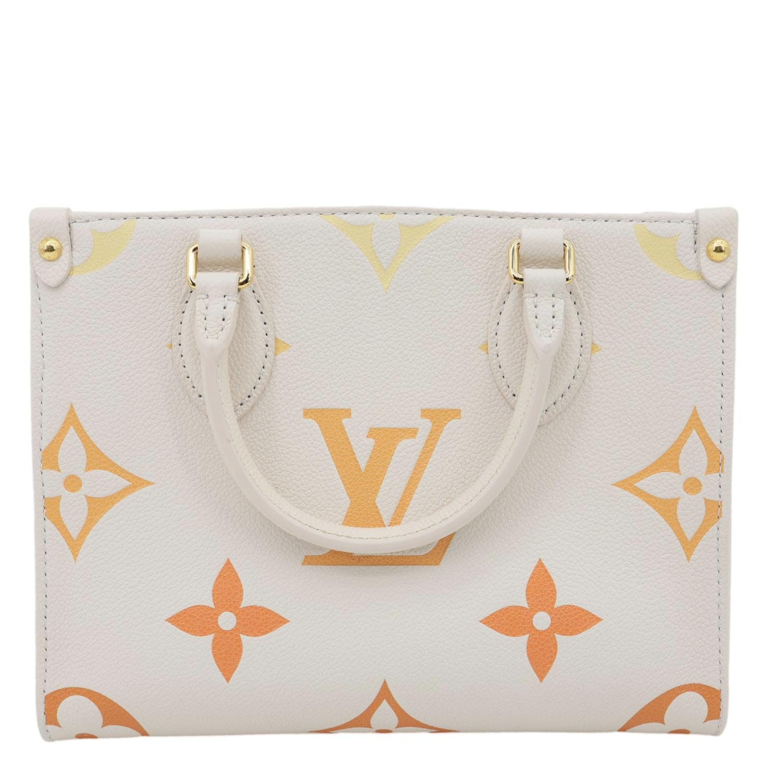 LOUIS VUITTON Onthego PM Monogram Empreinte Tote Bag Beige