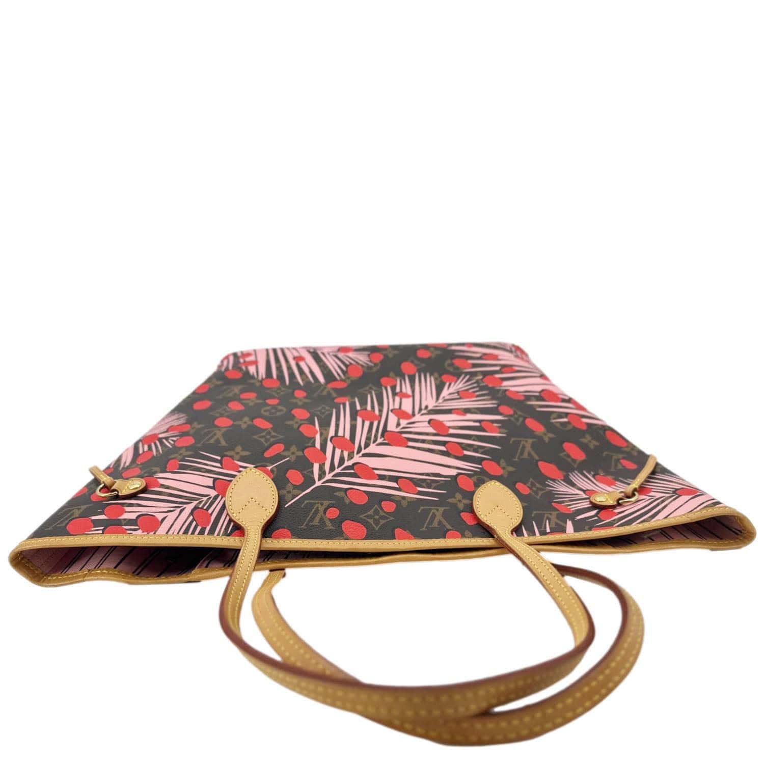LOUIS VUITTON Neverfull MM Jungle Dots Monogram Canvas Tote Bag Brown