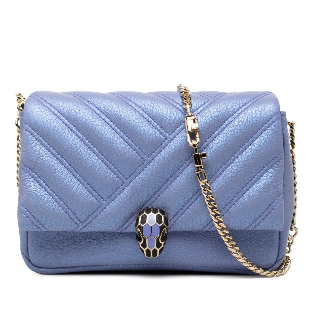 Bvlgari Leather Serpenti Cabochon Chain Crossbody
