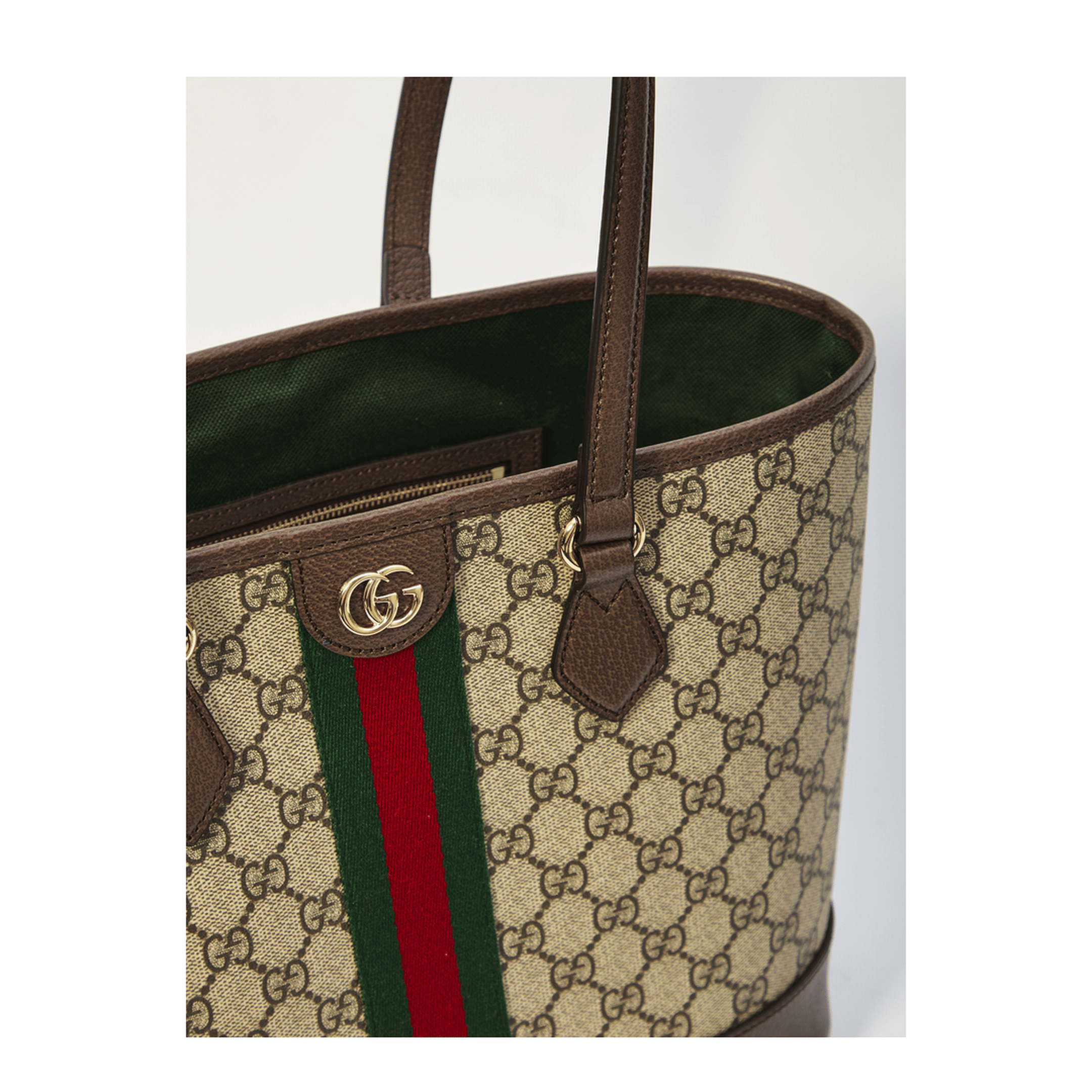 Gucci Ophidia Medium Coated Canvas Tote Bag - Beige and Brown