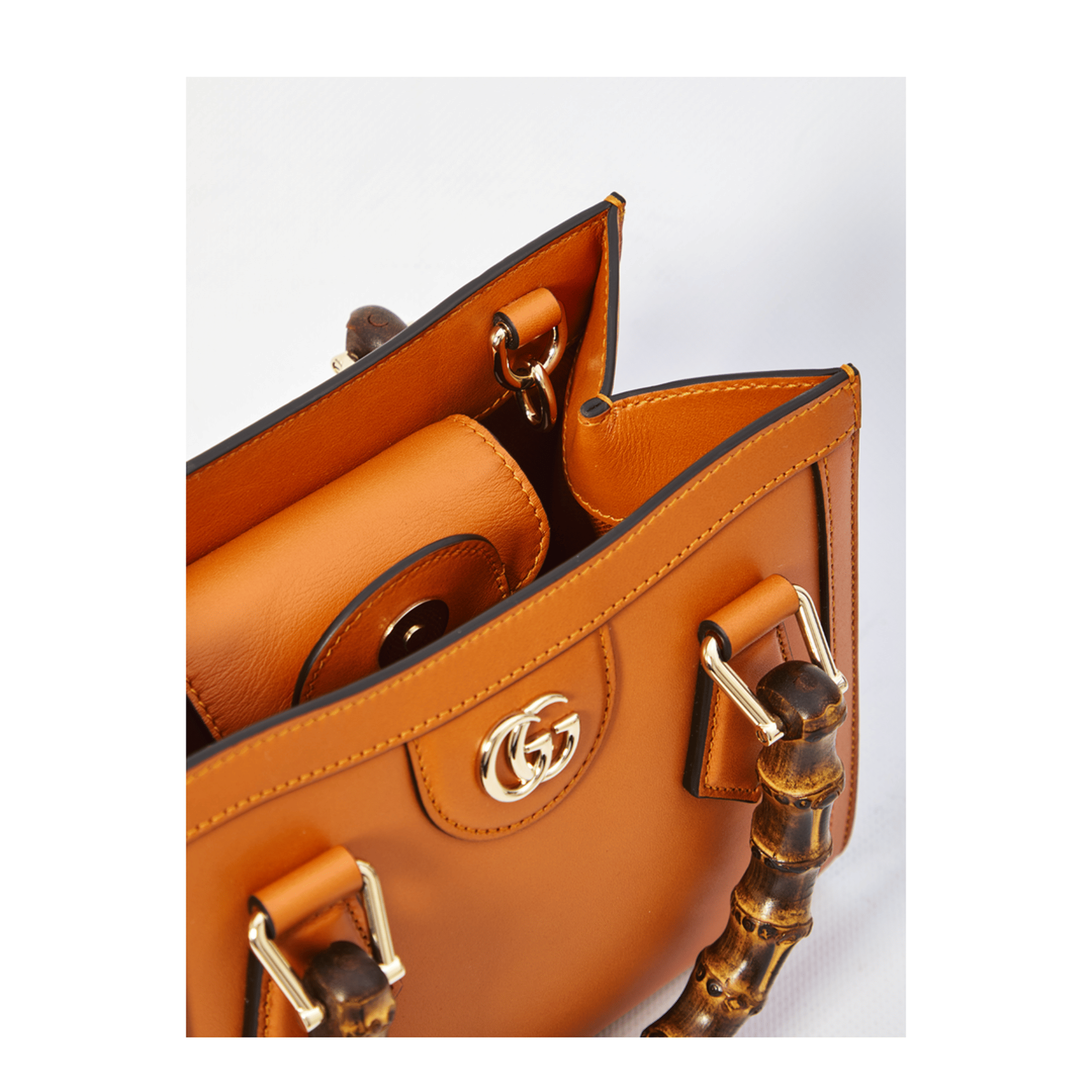 Gucci Diana Small Leather Tote Bag - Orange