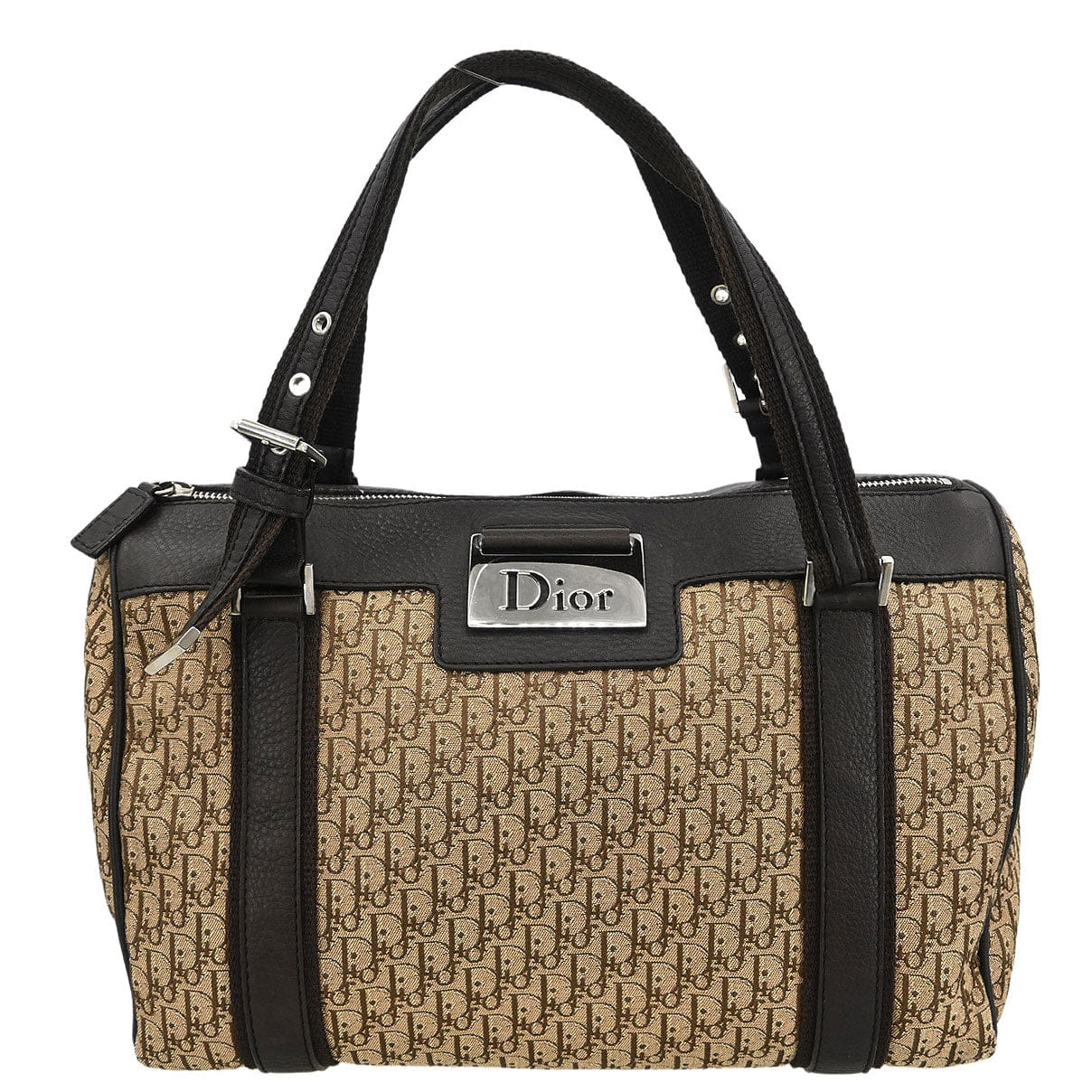 Christian Dior Beige Canvas Trotter Handbag