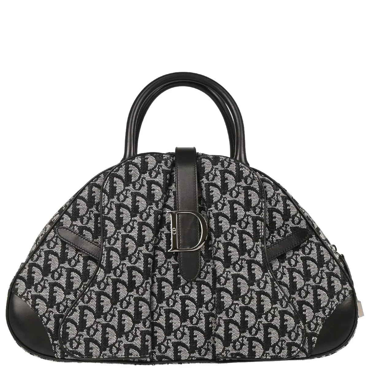 Christian Dior Christian 2002 Dior Black Double Saddle Trotter Handbag
