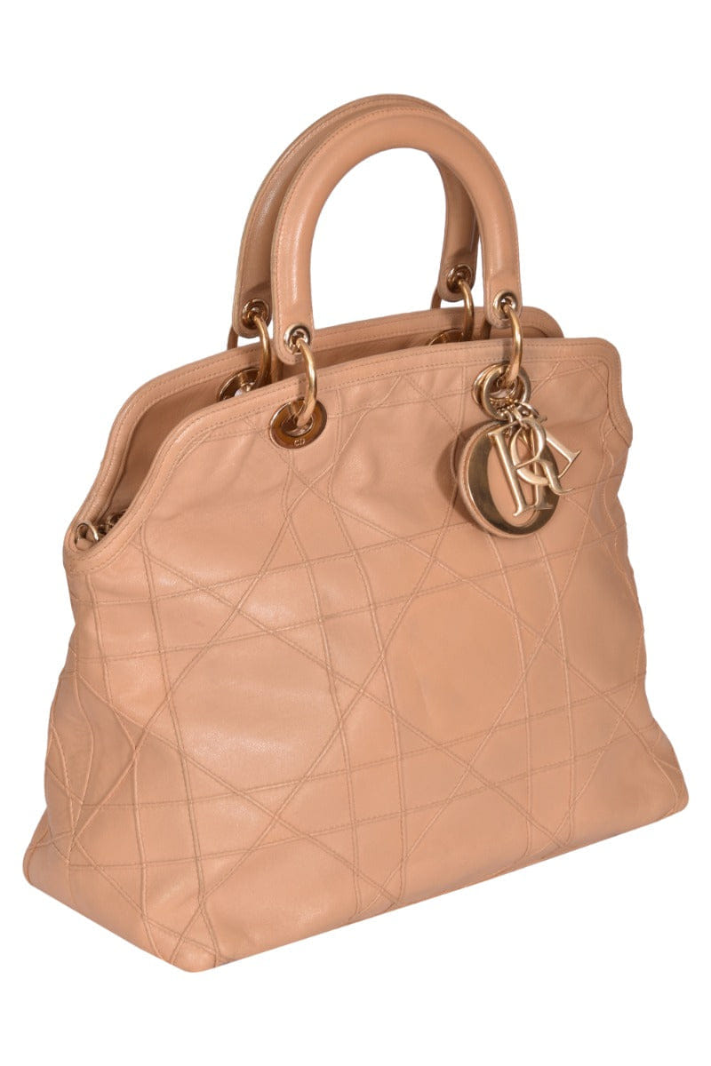 Christian Dior Beige Leather Granville Tote Bag