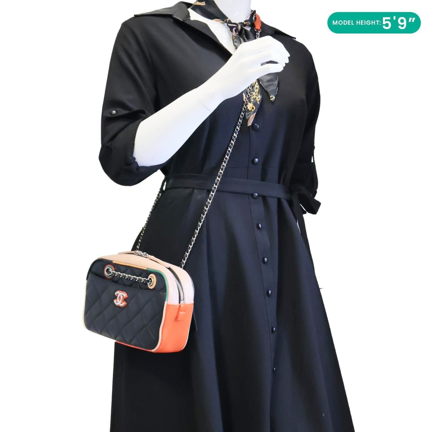 CHANEL Cuba Quilted Leather Camera Crossbody Bag Multicolor