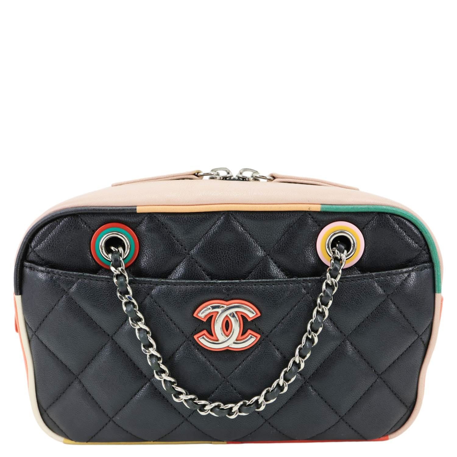 CHANEL Cuba Quilted Leather Camera Crossbody Bag Multicolor