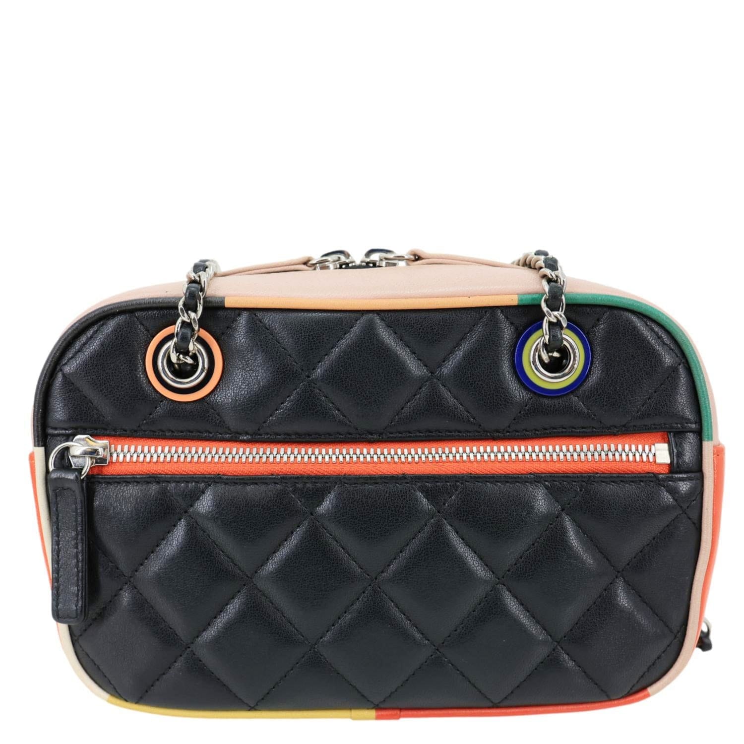 CHANEL Cuba Quilted Leather Camera Crossbody Bag Multicolor