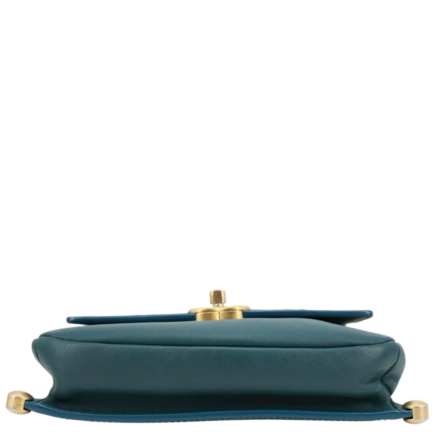 Chanel CC Stitched Flap Calfskin Leather Crossbody Bag Green