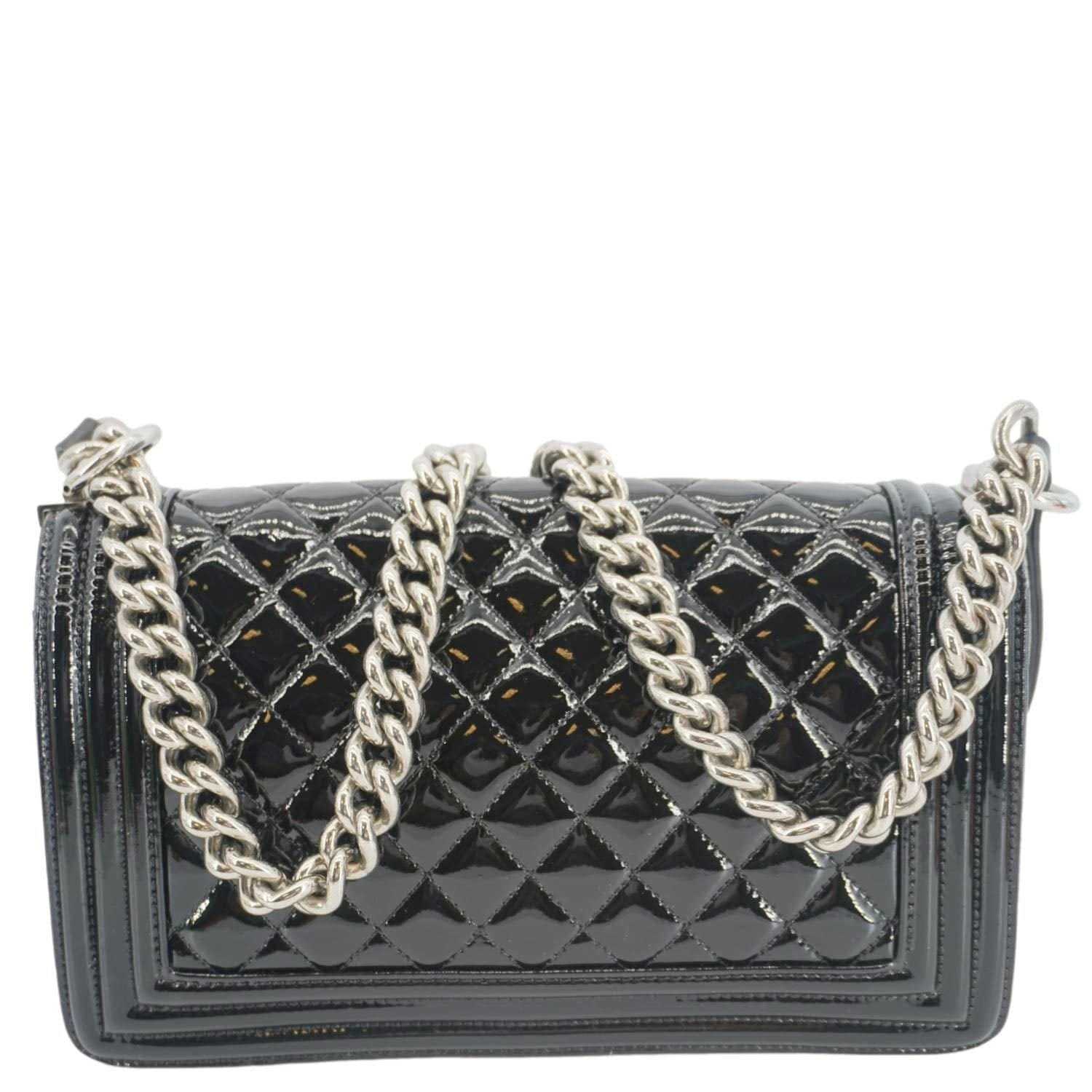 CHANEL Boy Flap Medium Plexiglass Patent Leather Crossbody Bag Black 20481641 FINAL SALE