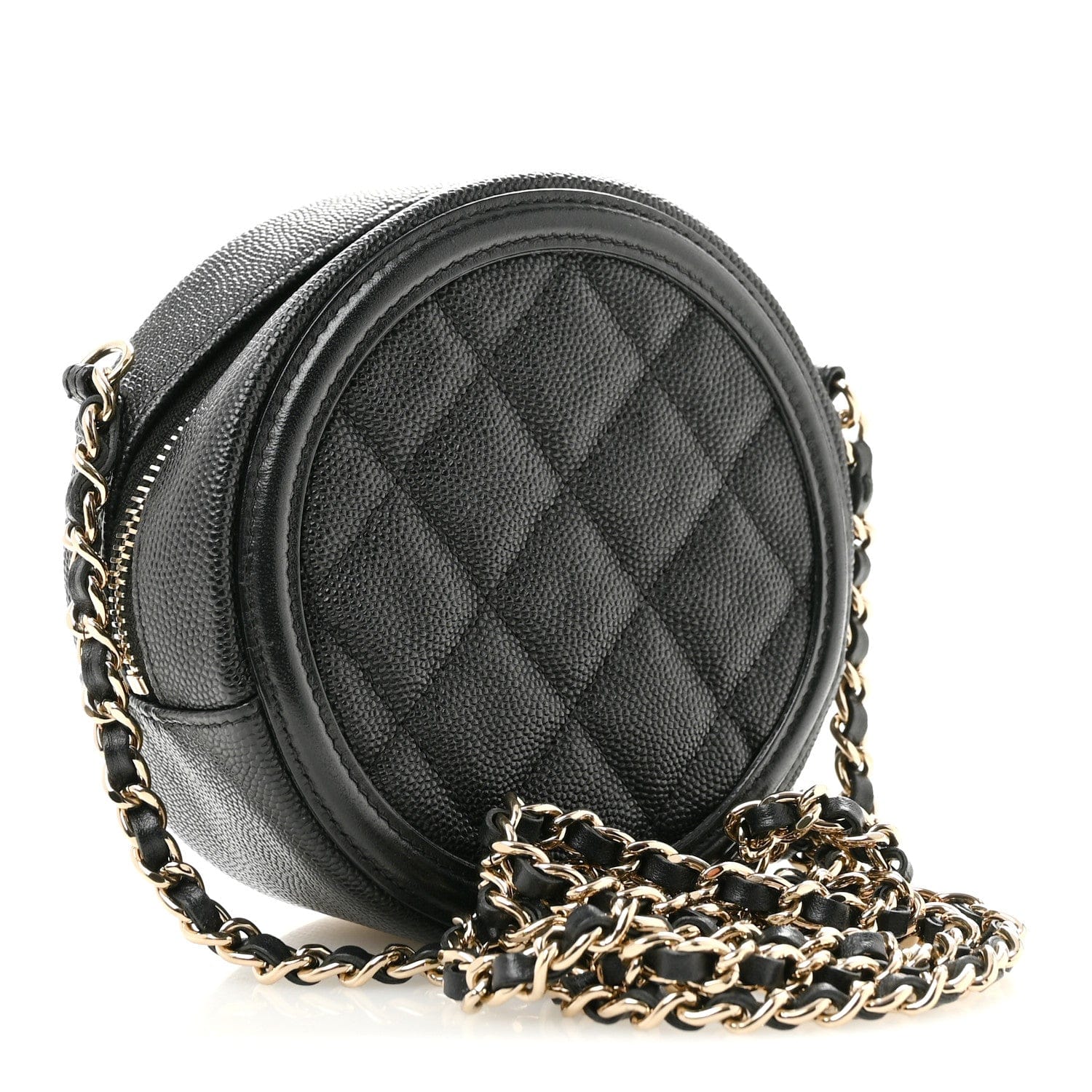 Chanel Caviar Quilted Round Filigree Crossbody Black