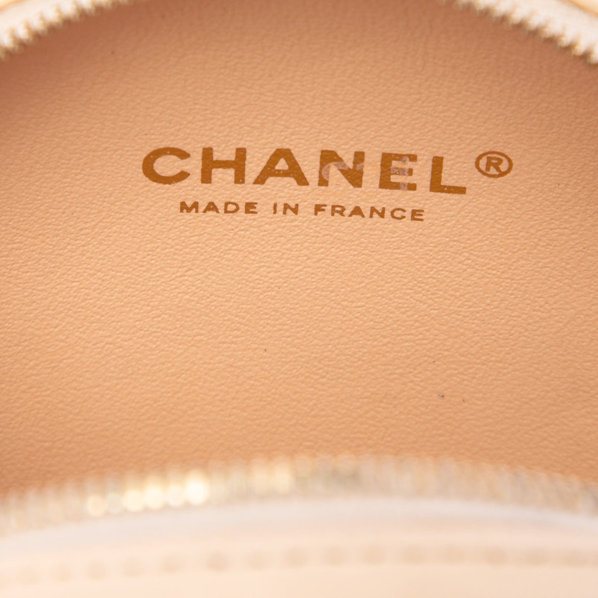 Chanel Stitched Calfskin Logo Strass and Pearl Chain Round Crossbody