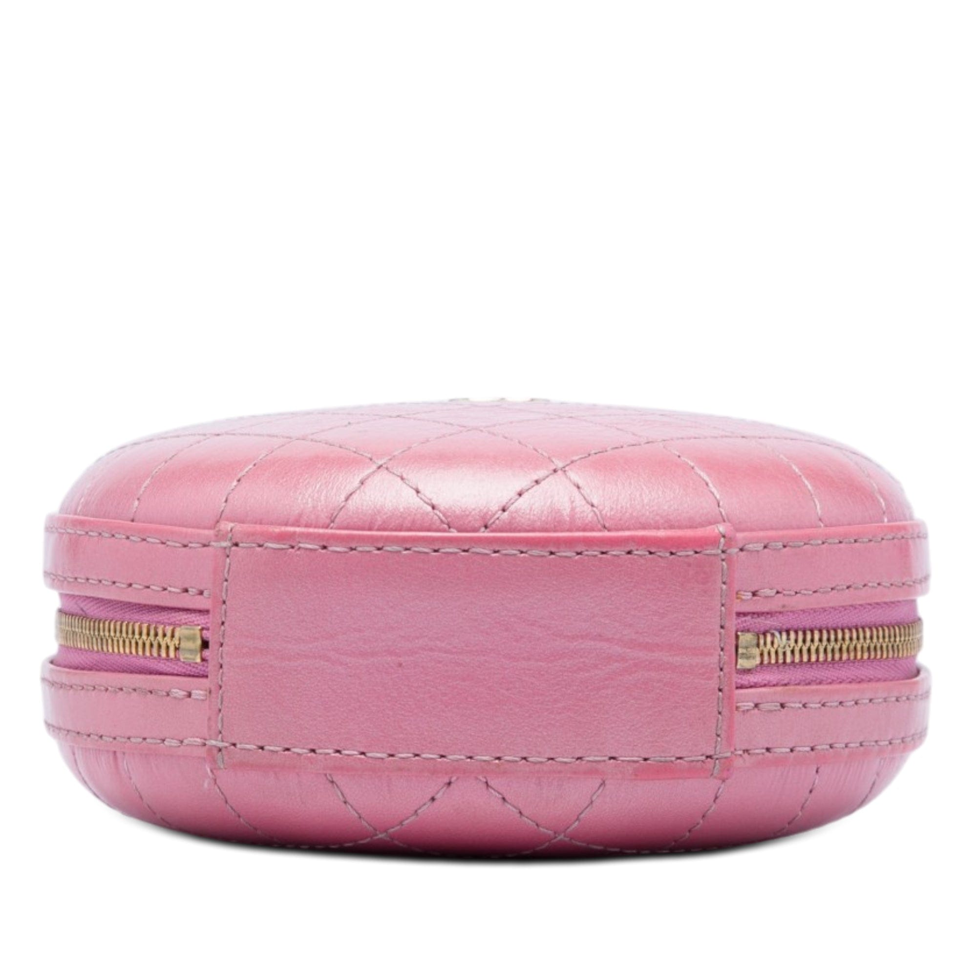 Chanel CC Stitched Calfskin Chain Round Crossbody
