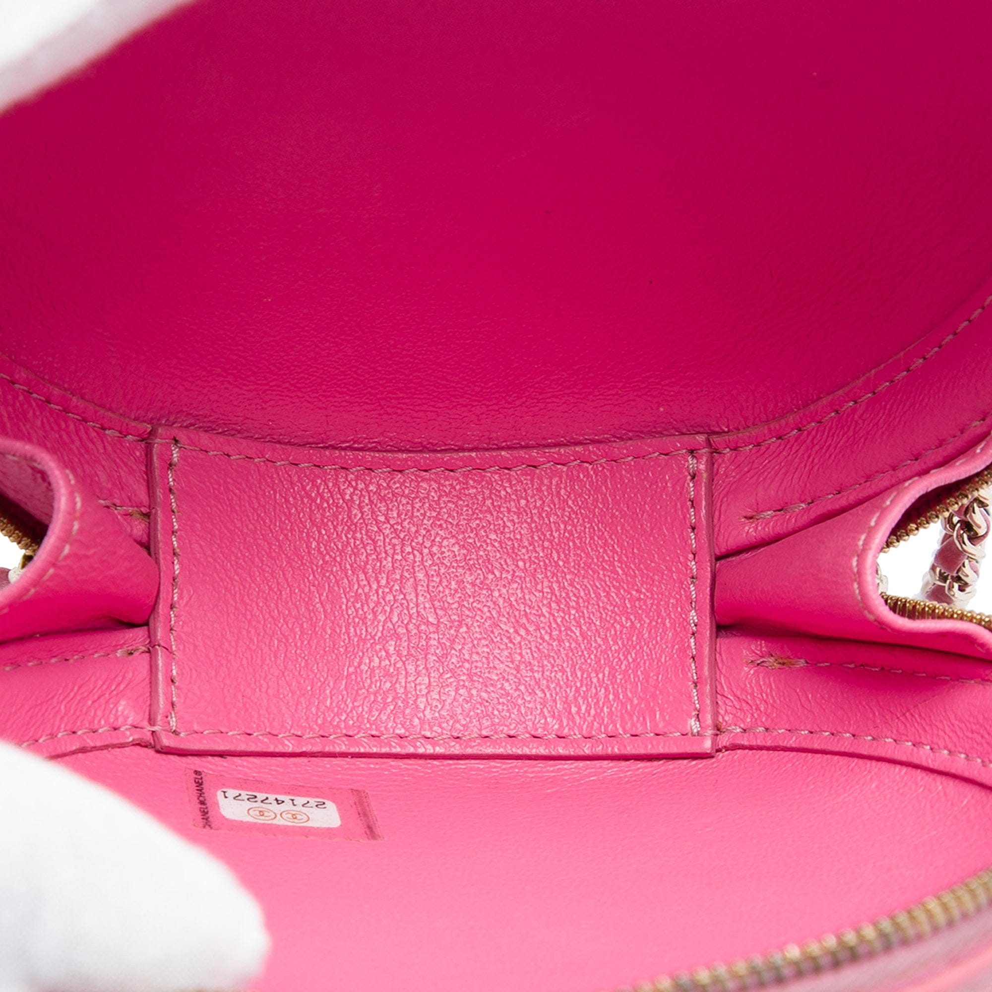 Chanel CC Stitched Calfskin Chain Round Crossbody