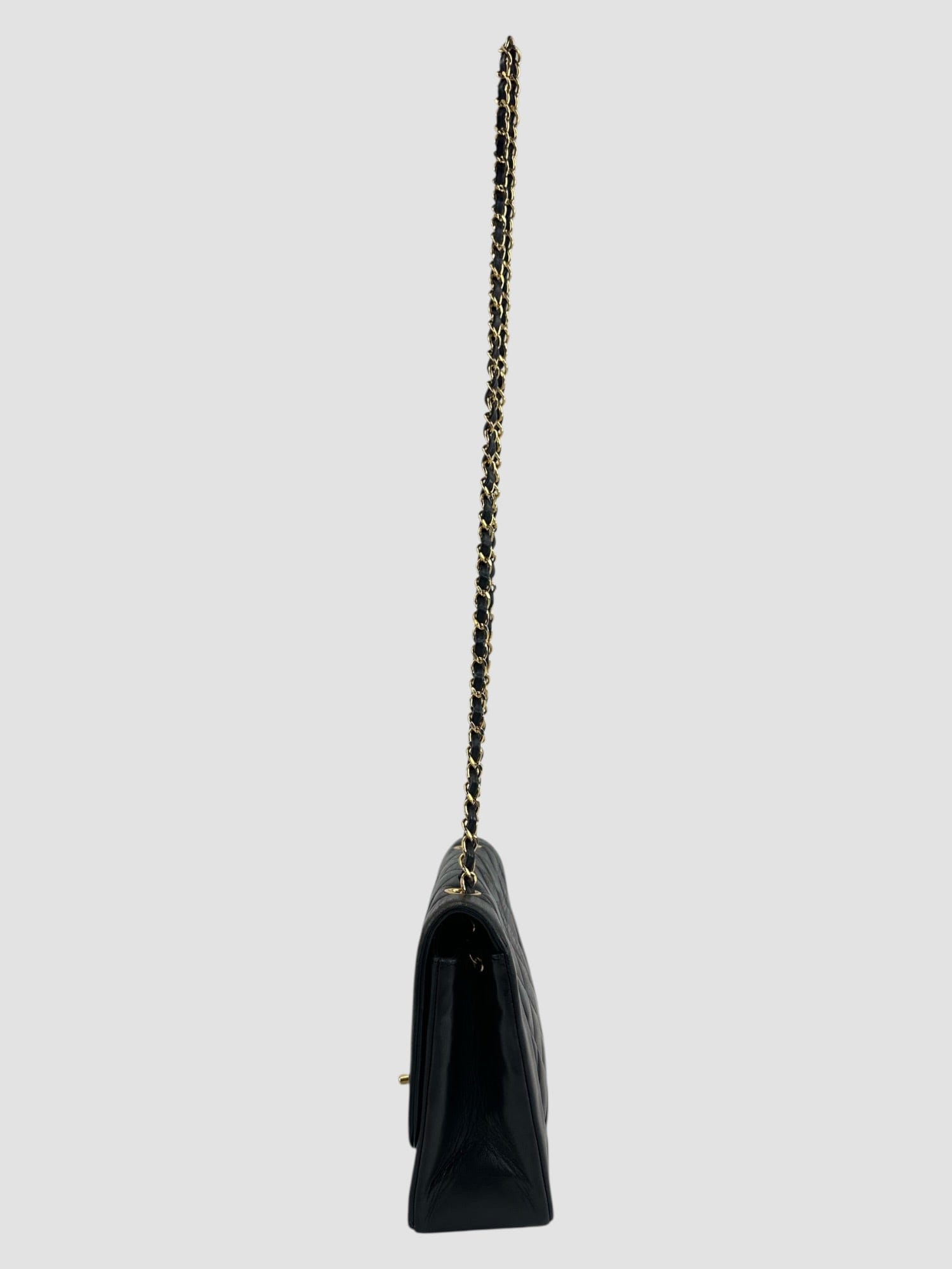 Chanel Vintage Chanel Black Lambskin Leather Diana Crossbody