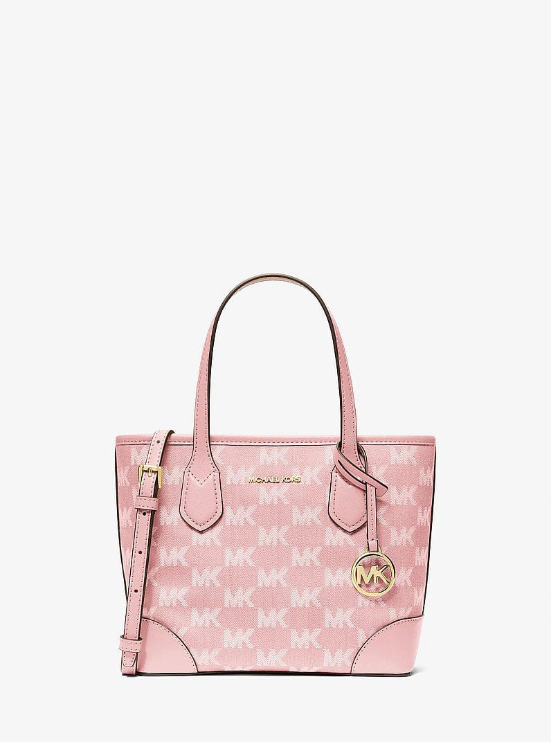 Michael Kors Eva Extra - Small Logo Jacquard Convertible Tote Bag Powder Blush
