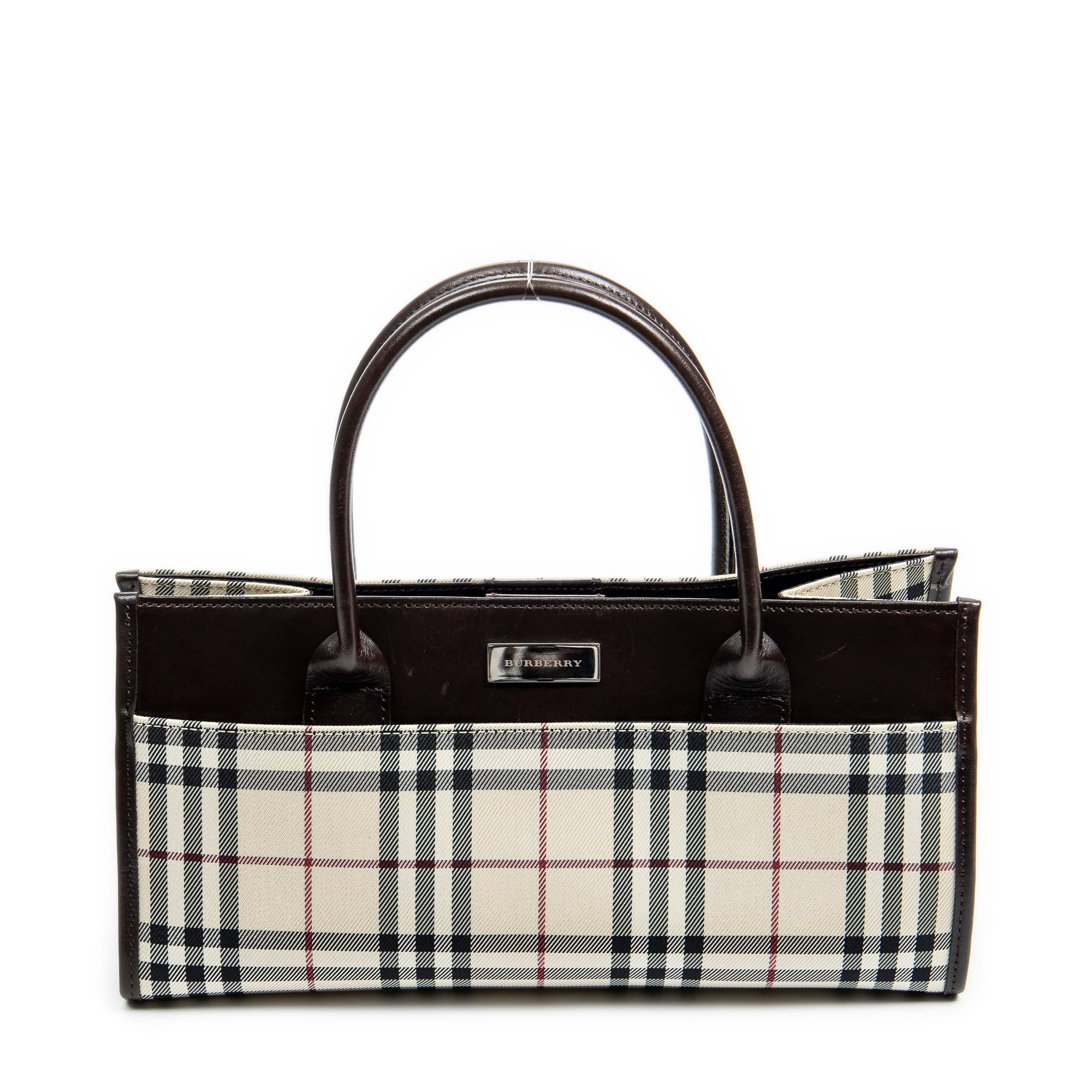 Burberry Beige/Dark Brown Canvas Rectangular Tote AAY4609