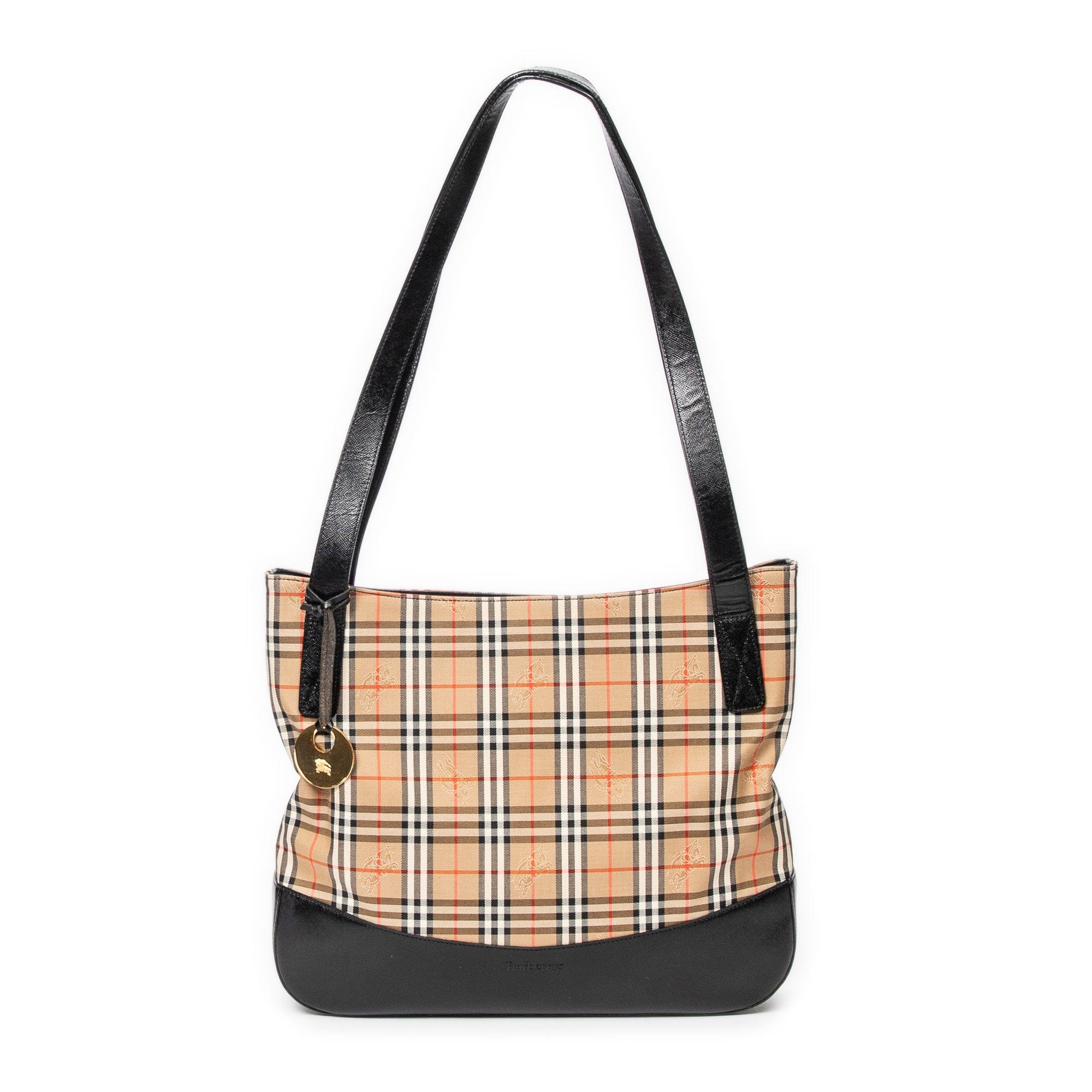 Burberry Beige/Black Canvas Burberrys Large Shopping Tote AAZ6181