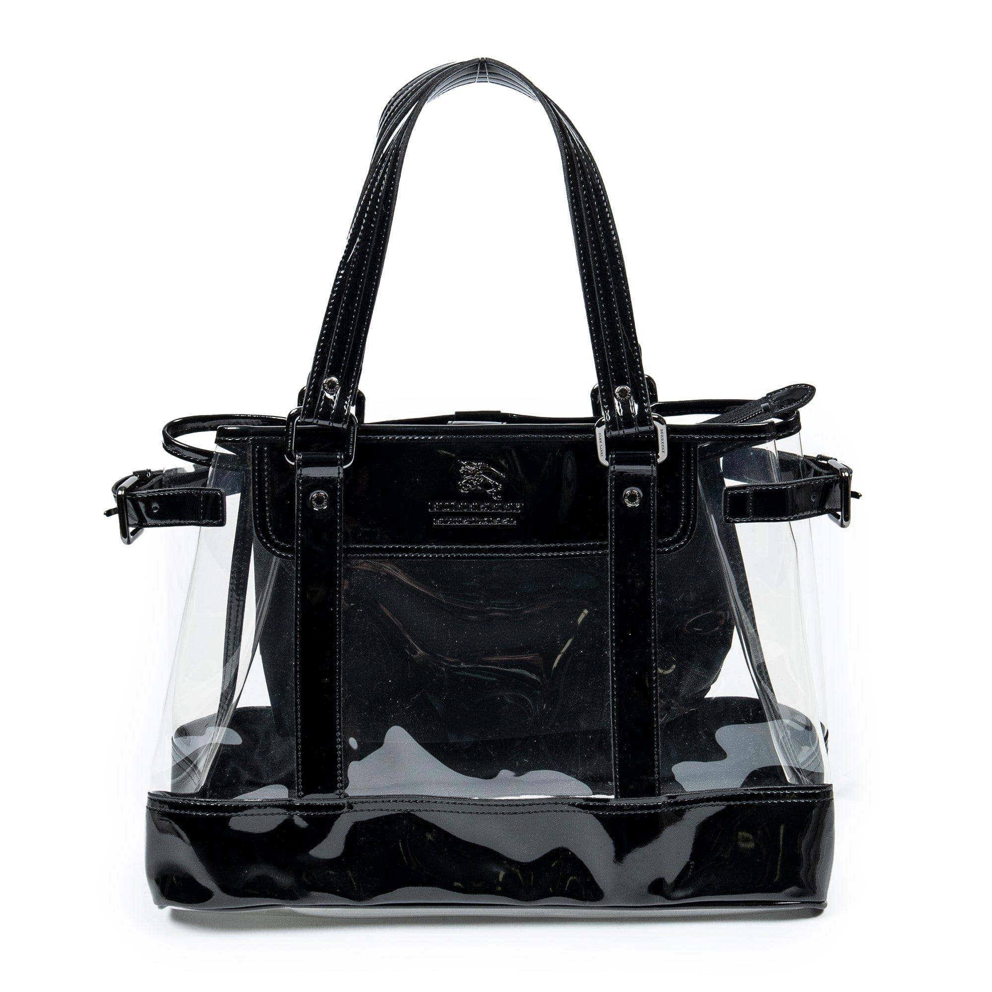 Burberry Transparent/Black Canvas Blue Label Transparent Tote AAX3353