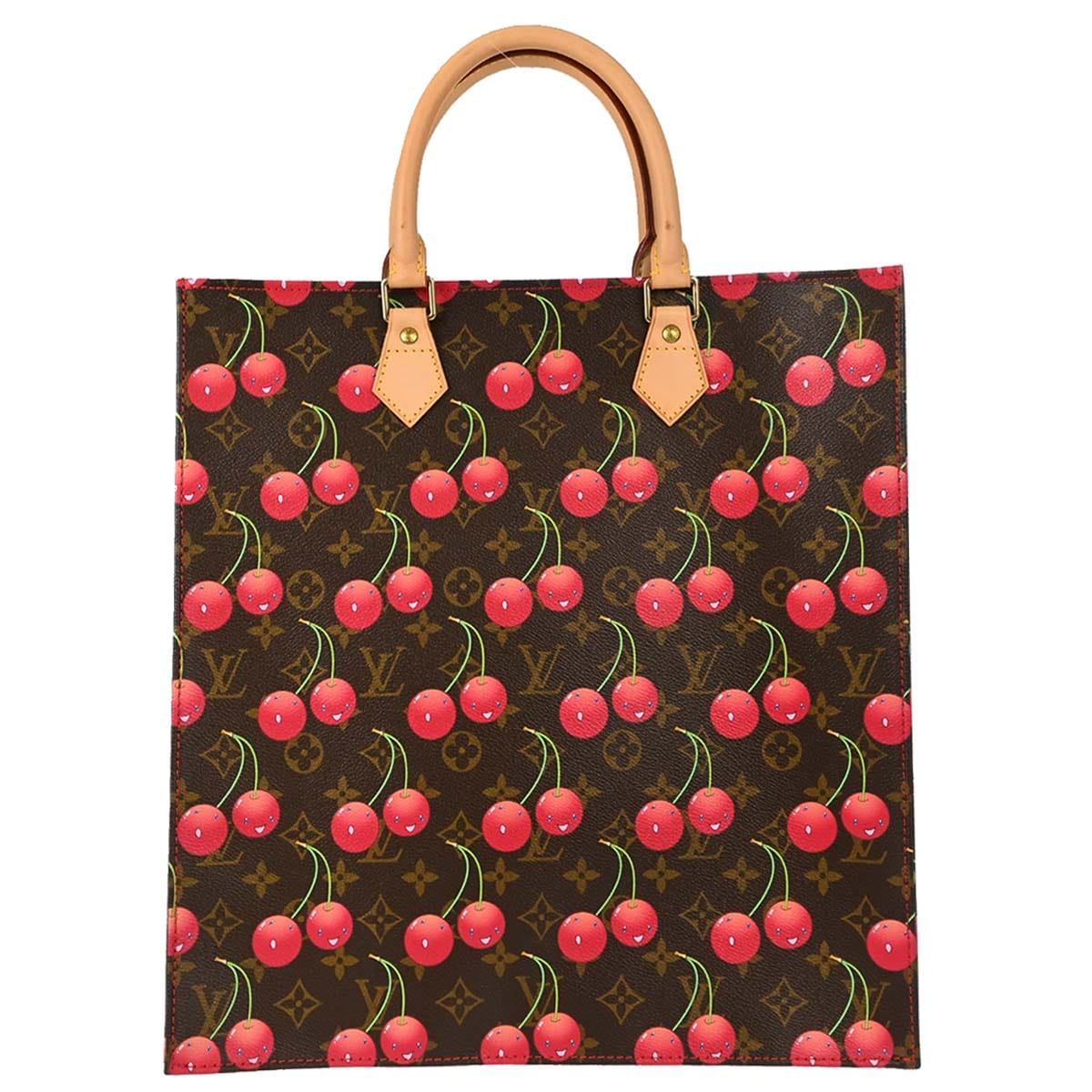 Louis Vuitton Monogram Cherry Sac Plat Tote Handbag M95010