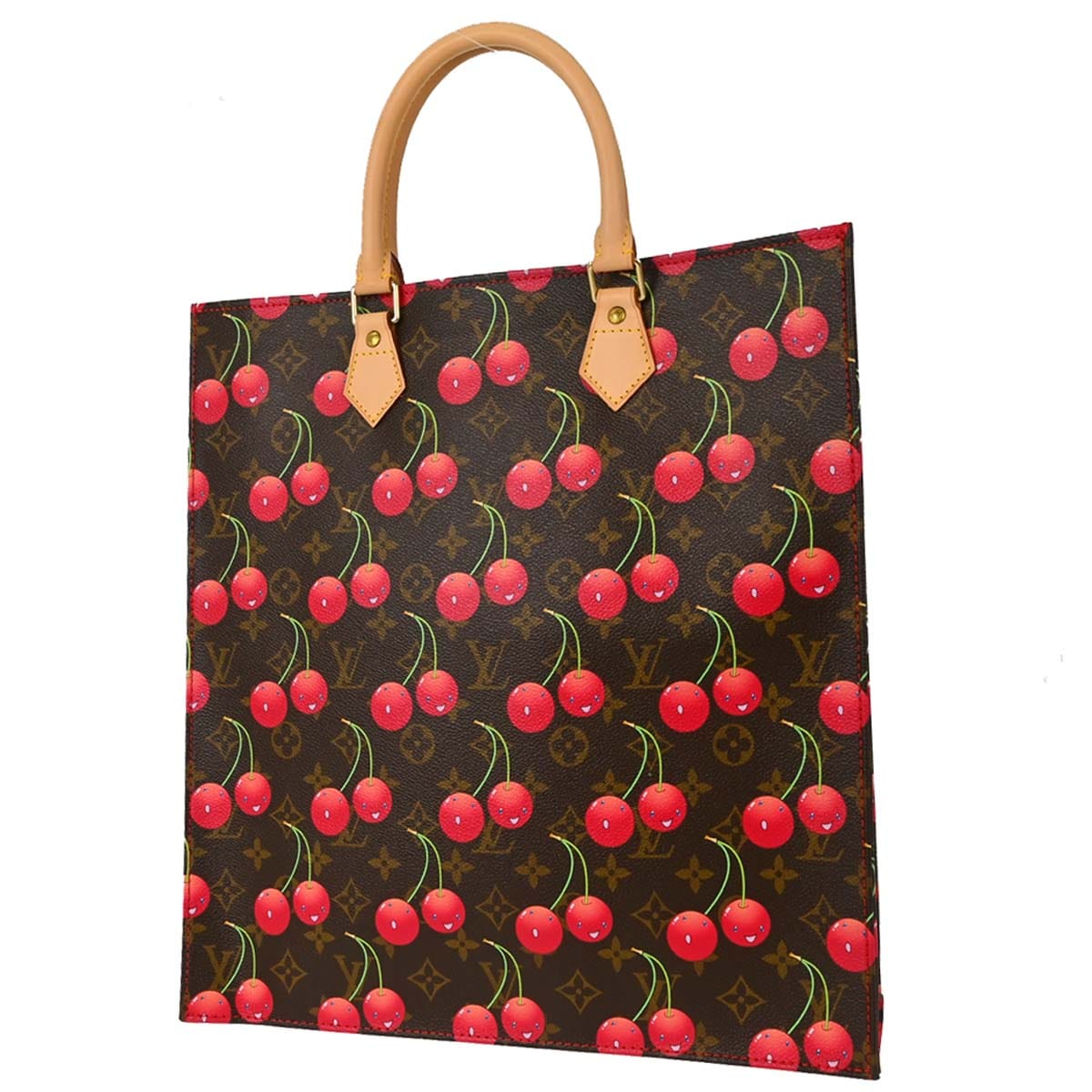Louis Vuitton Monogram Cherry Sac Plat Tote Handbag M95010