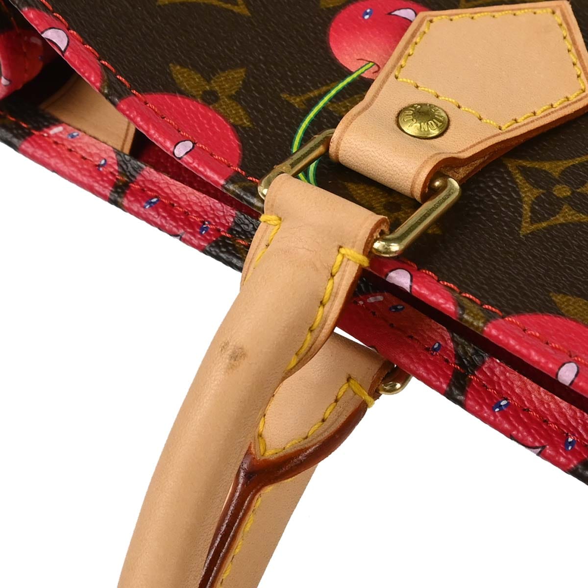 Louis Vuitton Monogram Cherry Sac Plat Tote Handbag M95010