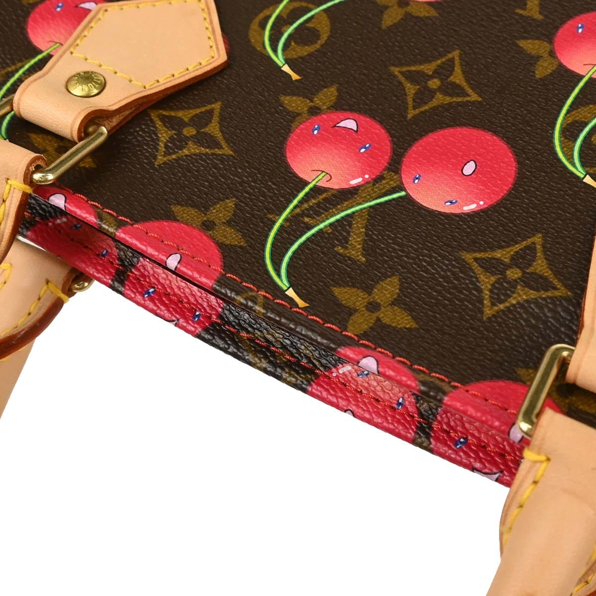 Louis Vuitton Monogram Cherry Sac Plat Tote Handbag M95010