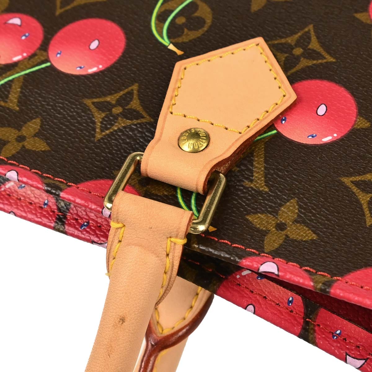 Louis Vuitton Monogram Cherry Sac Plat Tote Handbag M95010
