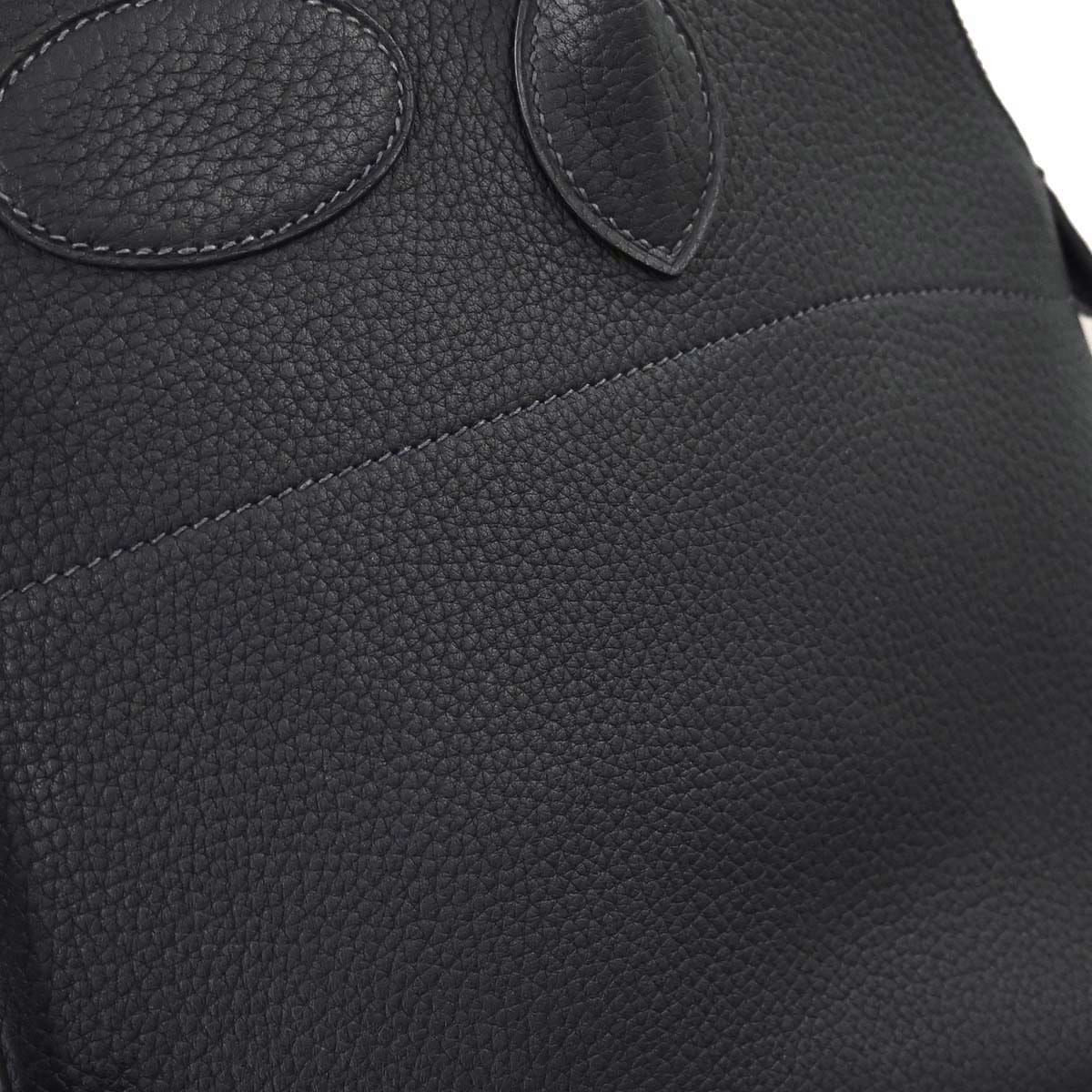 Hermes 2003 Blue Indigo Taurillon Clemence Bolide 35 2way Shoulder Handbag