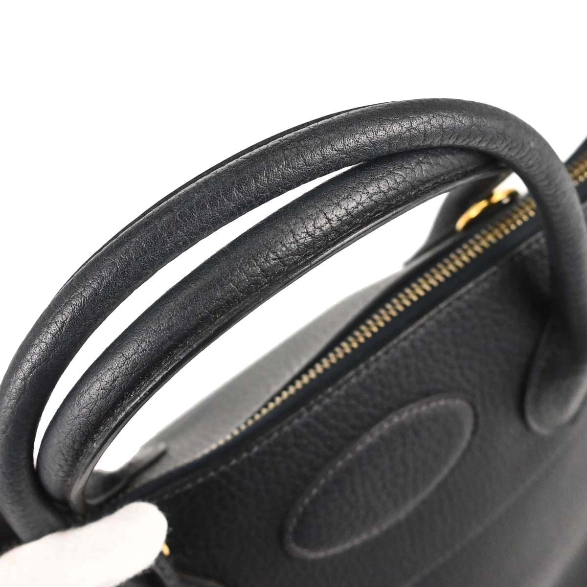 Hermes 2003 Blue Indigo Taurillon Clemence Bolide 35 2way Shoulder Handbag