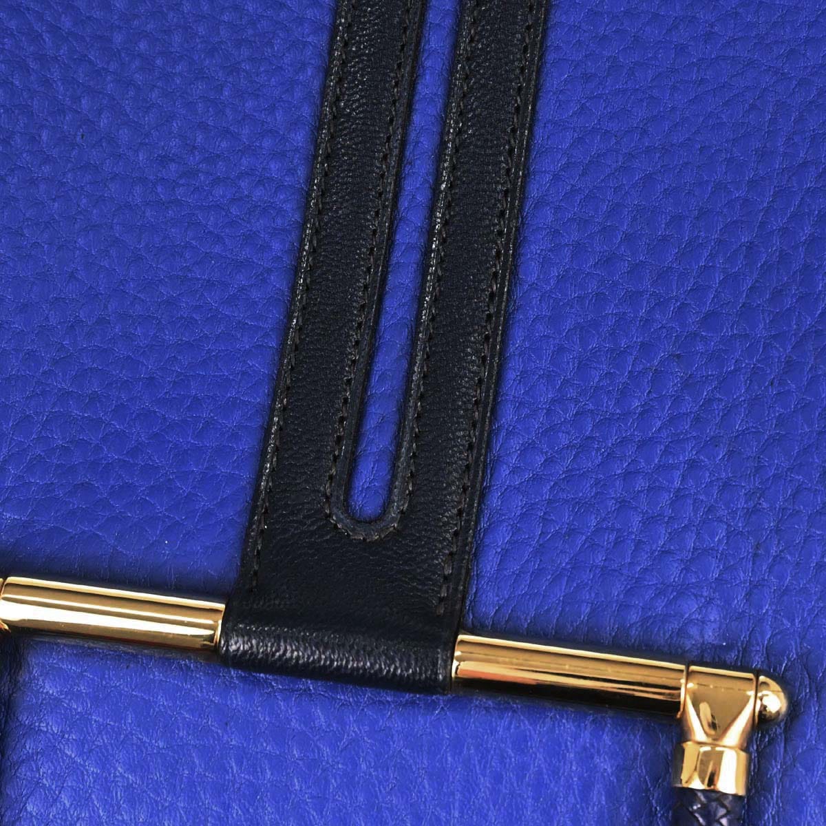 Hermes 1995 Blue France Fjord Gobi Handbag
