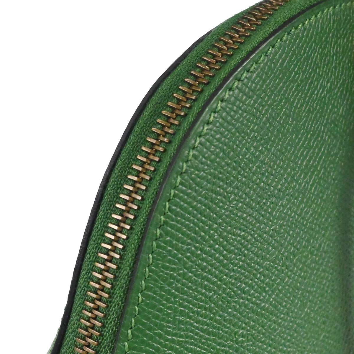 Hermes 2001 Green Courchevel Bolide 35 2way Shoulder Handbag